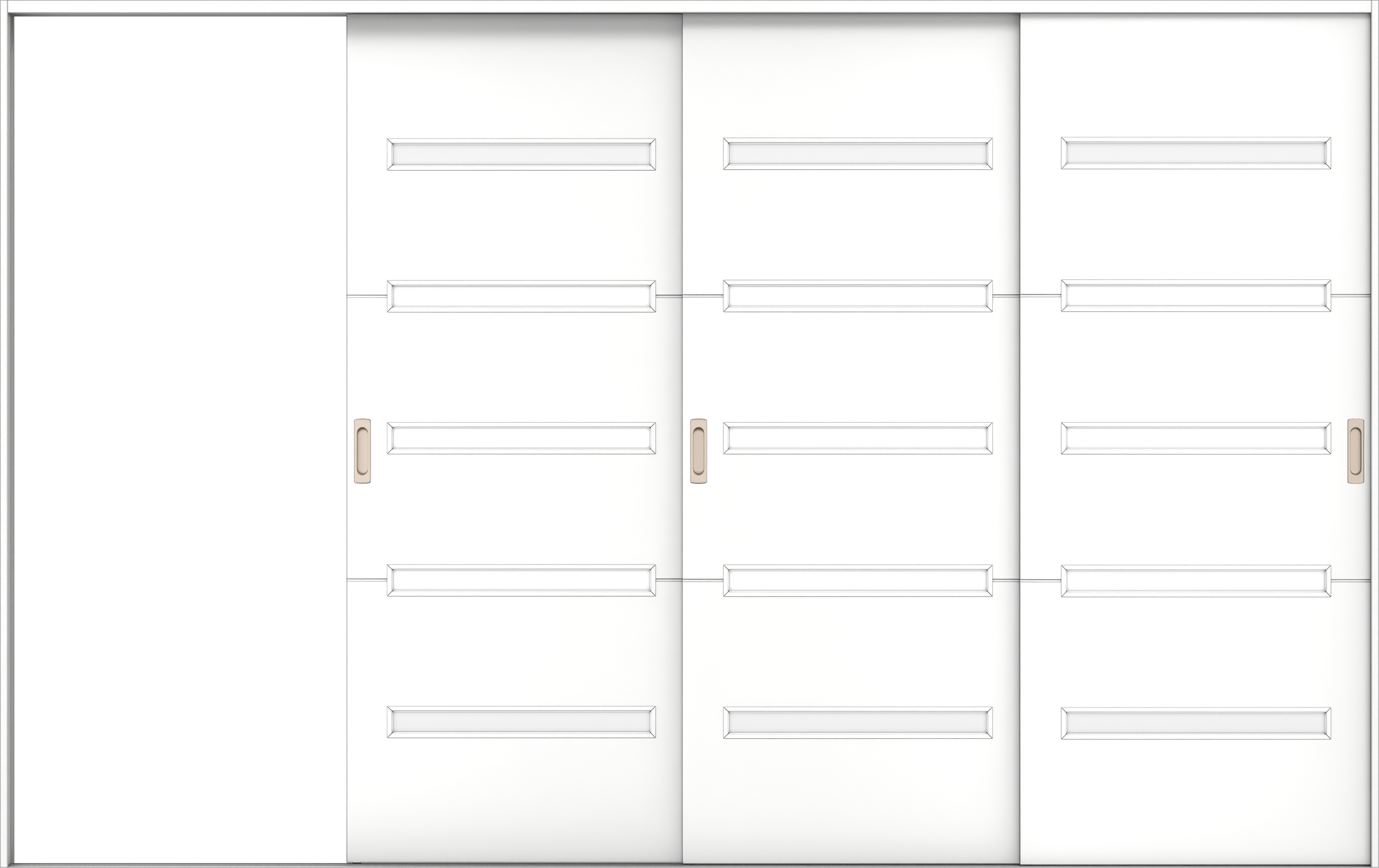 リビングドア　イエリア　引戸・３枚片引　扉セット　Ｙ４デザイン　３２２９幅用　２０００高　〈パウダーホワイト柄〉　左引用　錠なし　ラクラクローズ付