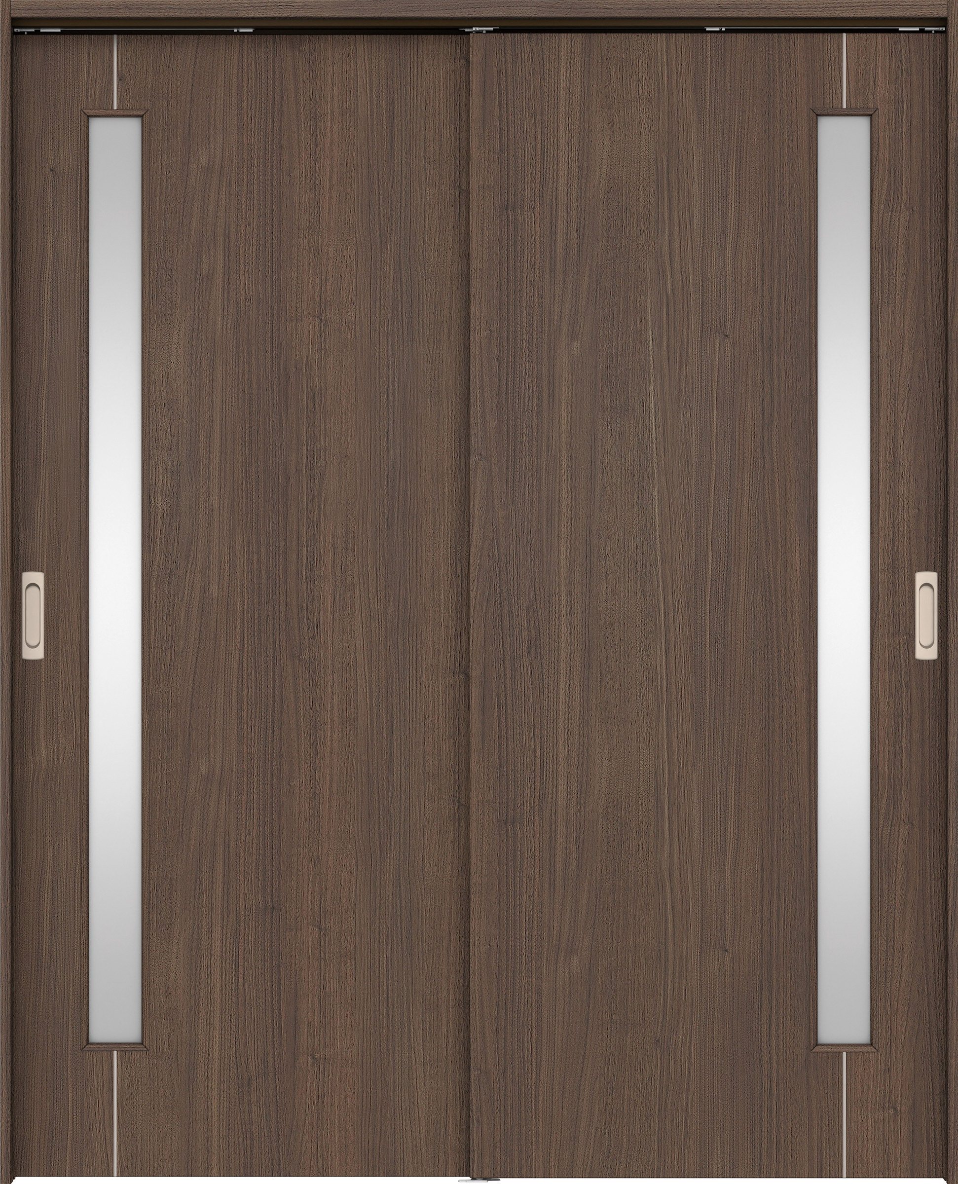 リビングドア　イエリア　吊戸・引違　扉セット　Ｄ４デザイン　１６４５幅用　２０００高　〈ダルブラウン柄〉　左右兼用　錠なし　ラクラクローズ付用