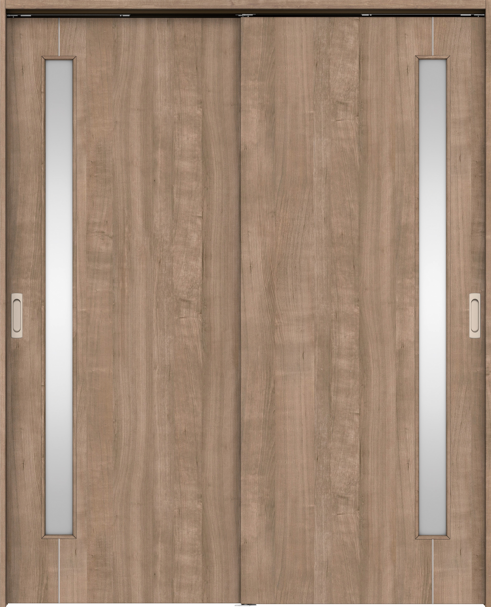 リビングドア　イエリア　吊戸・引違　扉セット　Ｄ４デザイン　１６４５幅用　２０００高　〈トープグレー柄〉　左右兼用　錠なし　ラクラクローズ付用