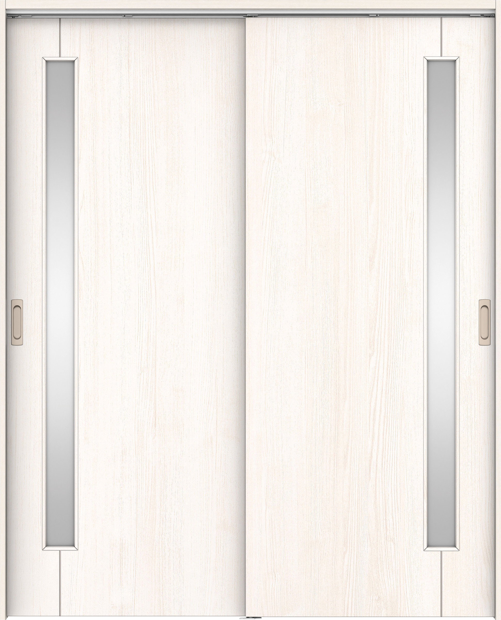 リビングドア　イエリア　吊戸・引違　扉セット　Ｄ４デザイン　１６４５幅用　２０００高　〈ネオホワイト柄〉　左右兼用　錠なし　ラクラクローズ付用