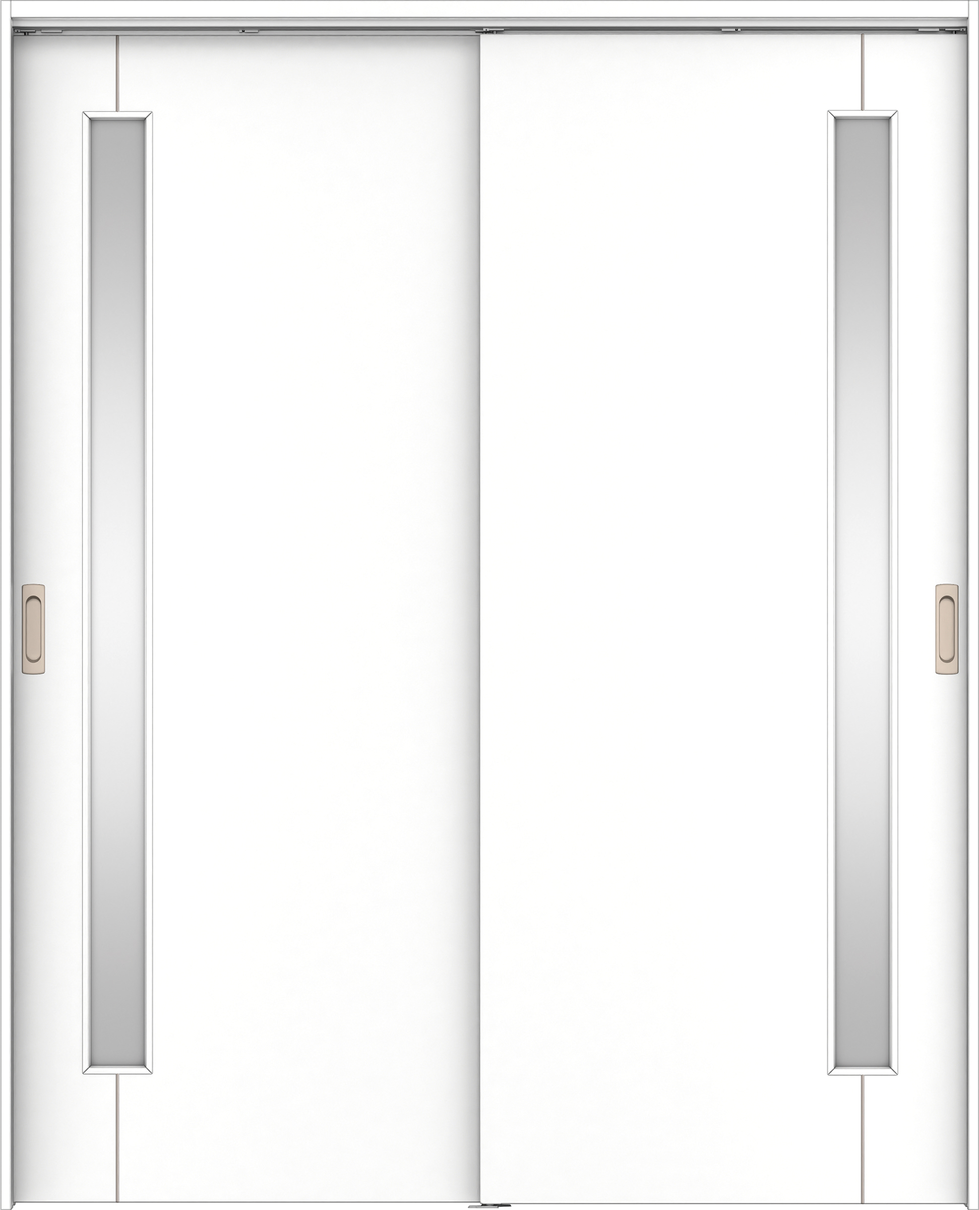 リビングドア　イエリア　吊戸・引違　扉セット　Ｄ４デザイン　１６４５幅用　２０００高　〈パウダーホワイト柄〉　左右兼用　錠なし　ラクラクローズ付用