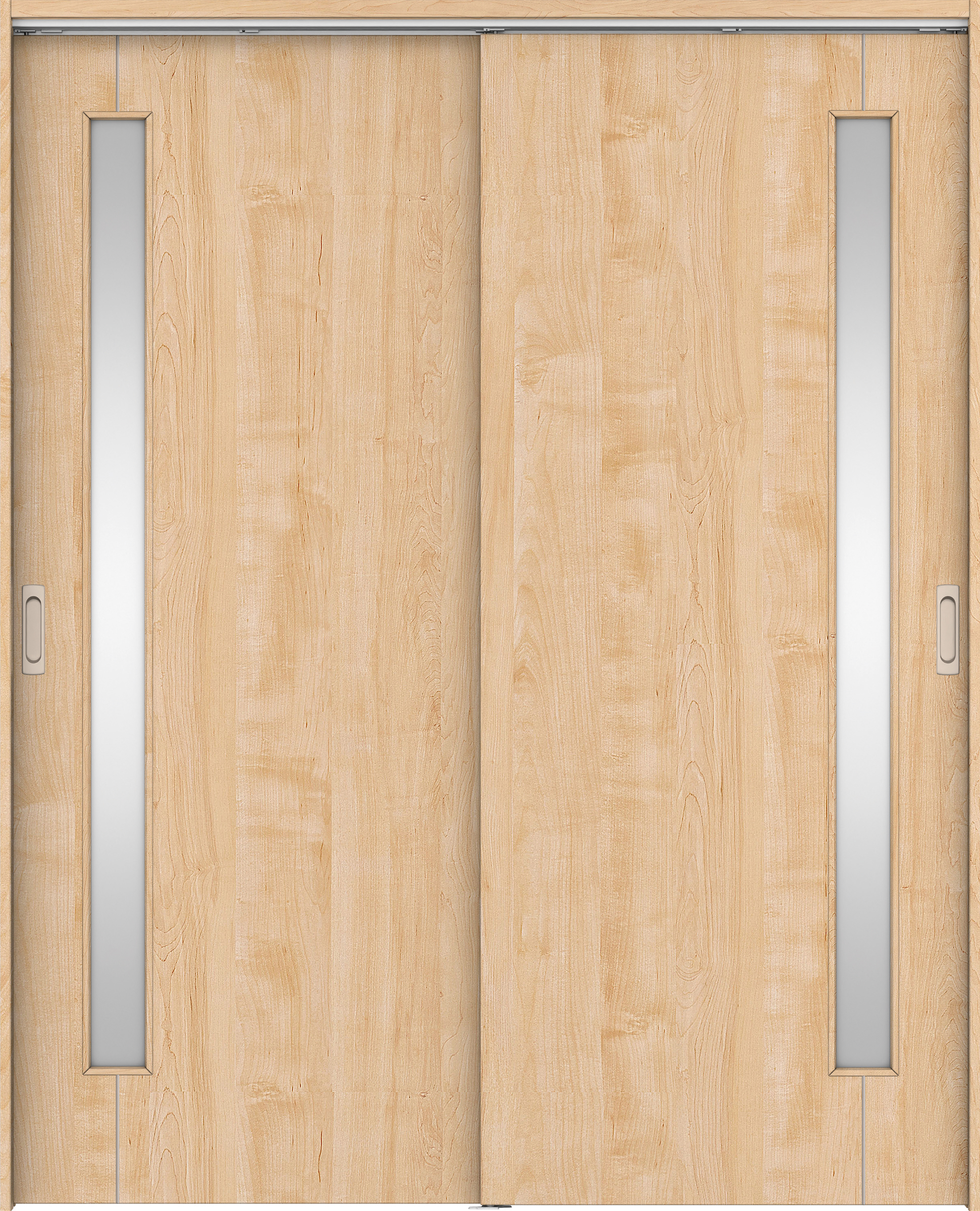 リビングドア　イエリア　吊戸・引違　扉セット　Ｄ４デザイン　１６４５幅用　２０００高　〈ミルベージュ柄〉　左右兼用　錠なし　ラクラクローズ付用