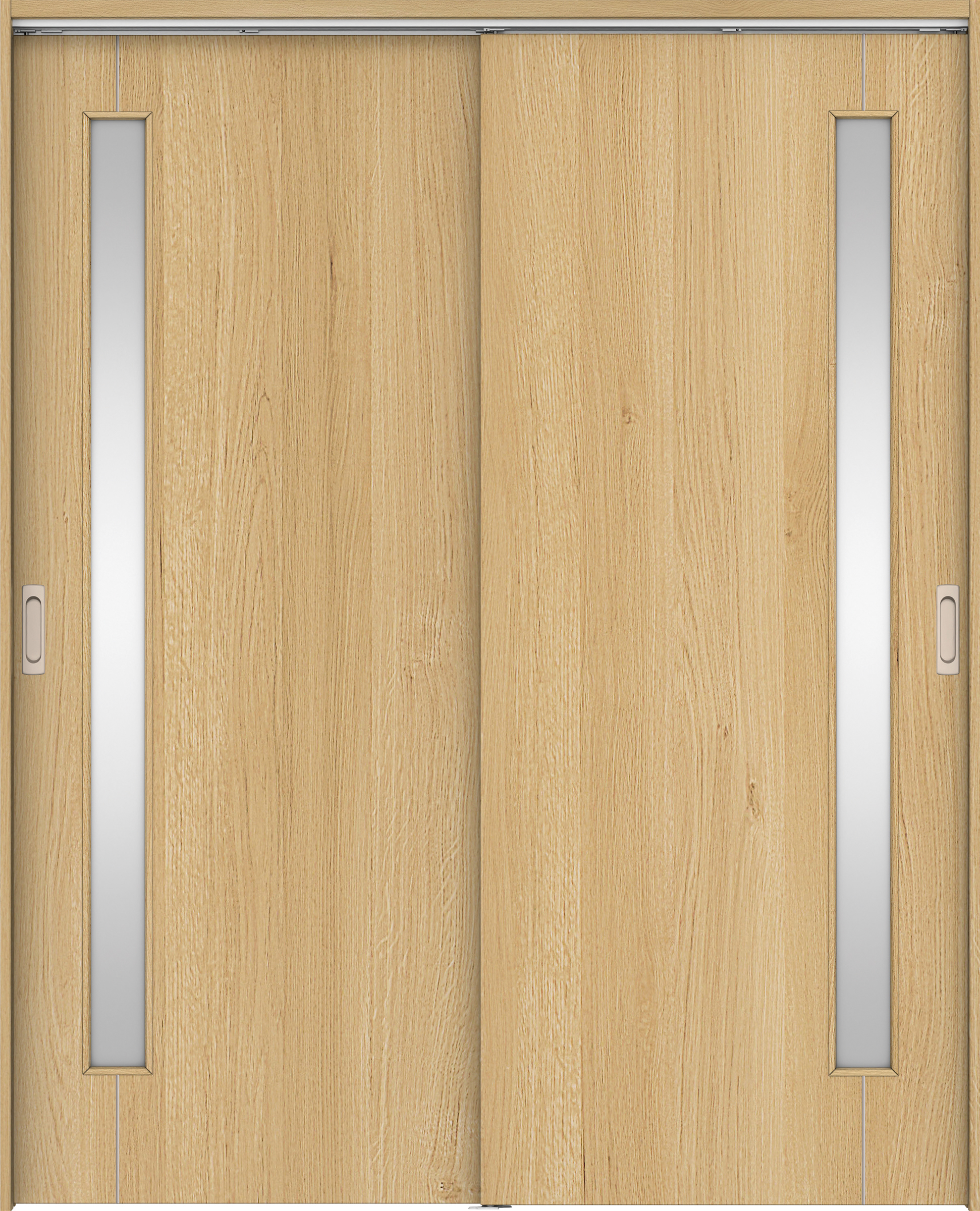 リビングドア　イエリア　吊戸・引違　扉セット　Ｄ４デザイン　１６４５幅用　２０００高　〈ライトオーカー柄〉　左右兼用　錠なし　ラクラクローズ付用