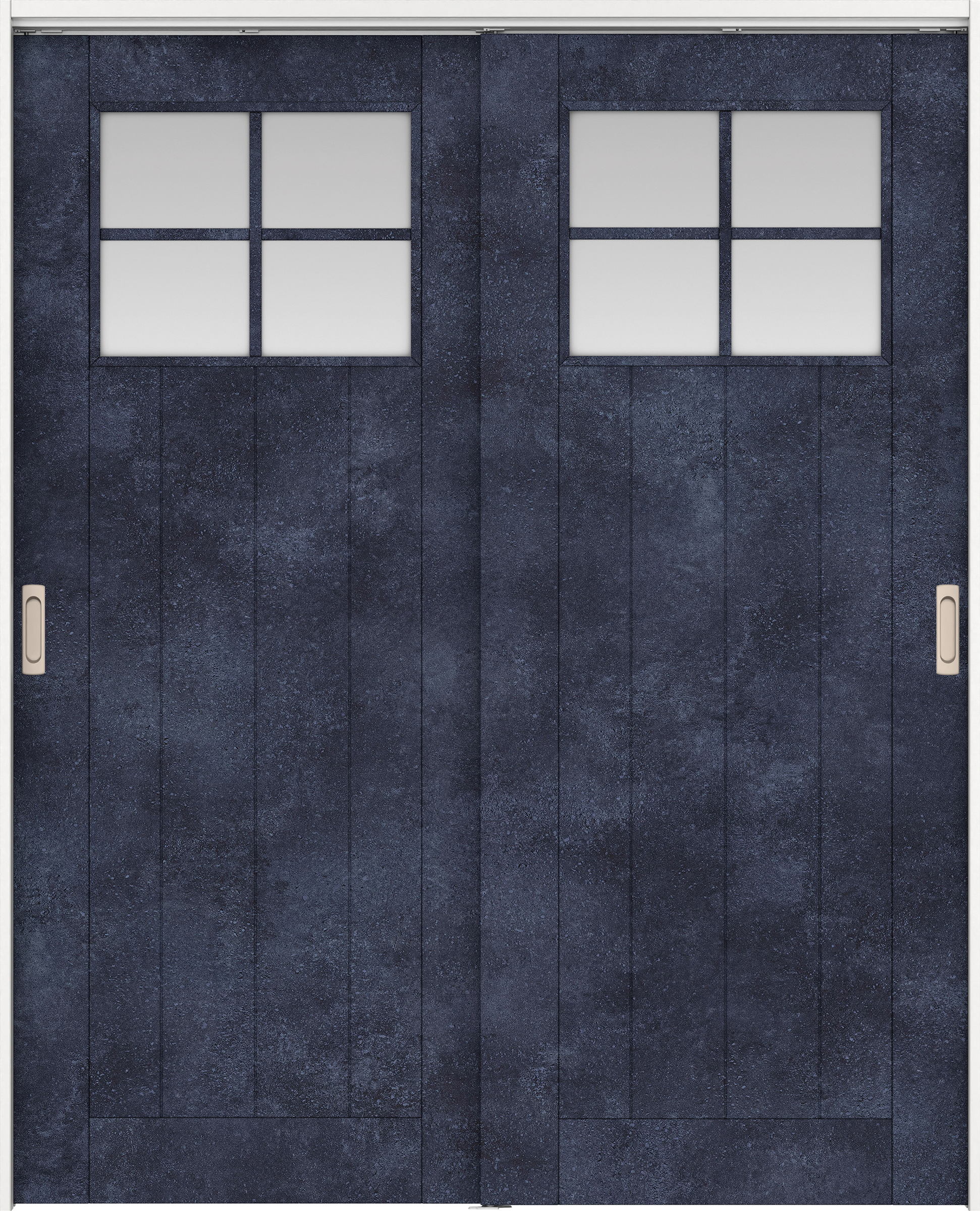 リビングドア　イエリア　吊戸・引違　扉セット　１Ｓデザイン　１６４５幅用　２０００高　〈コバルトブルー柄〉　左右兼用　錠なし　ラクラクローズ付用