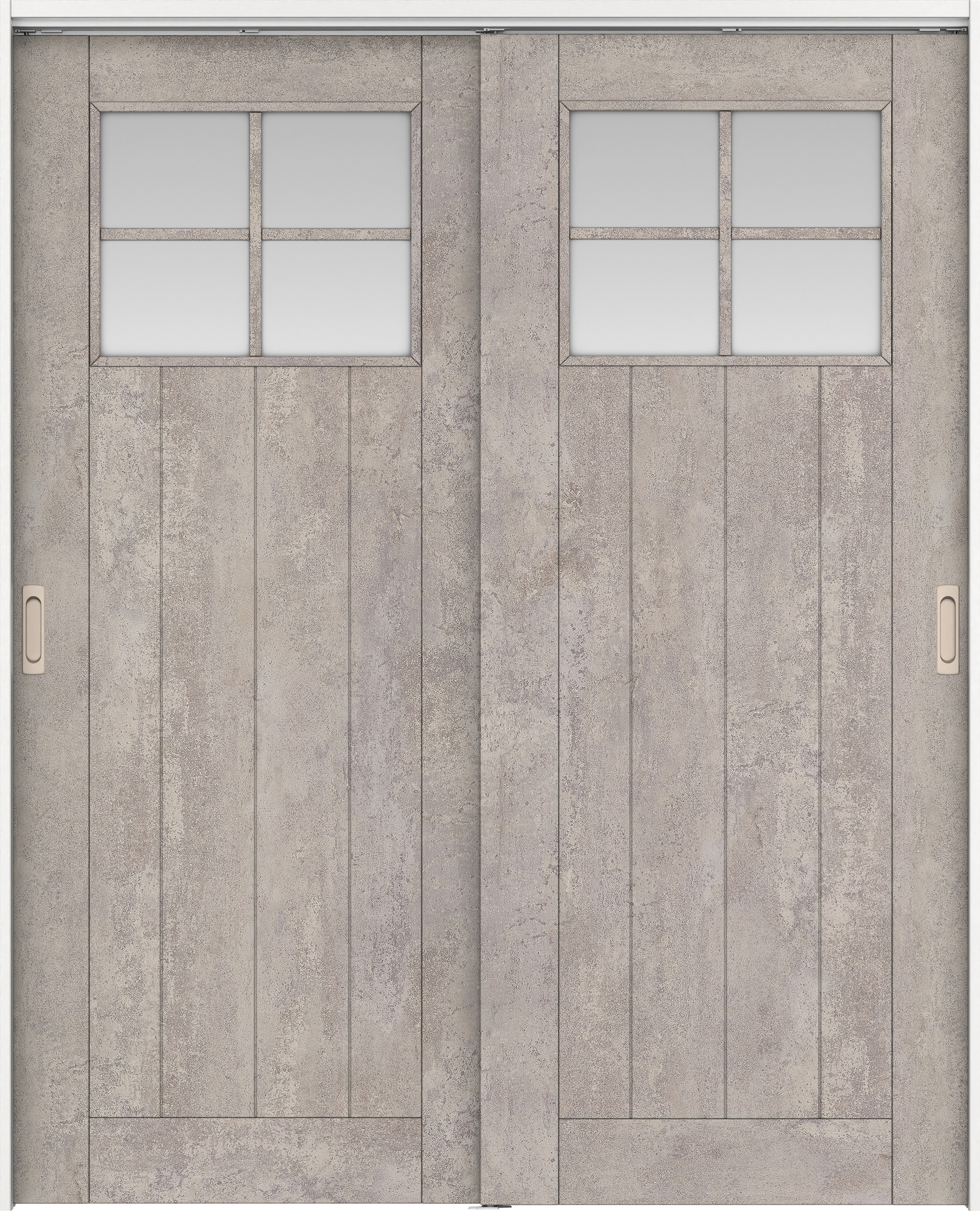 リビングドア　イエリア　吊戸・引違　扉セット　１Ｓデザイン　１６４５幅用　２０００高　〈コンクリートグレー柄〉　左右兼用　錠なし　ラクラクローズ付用