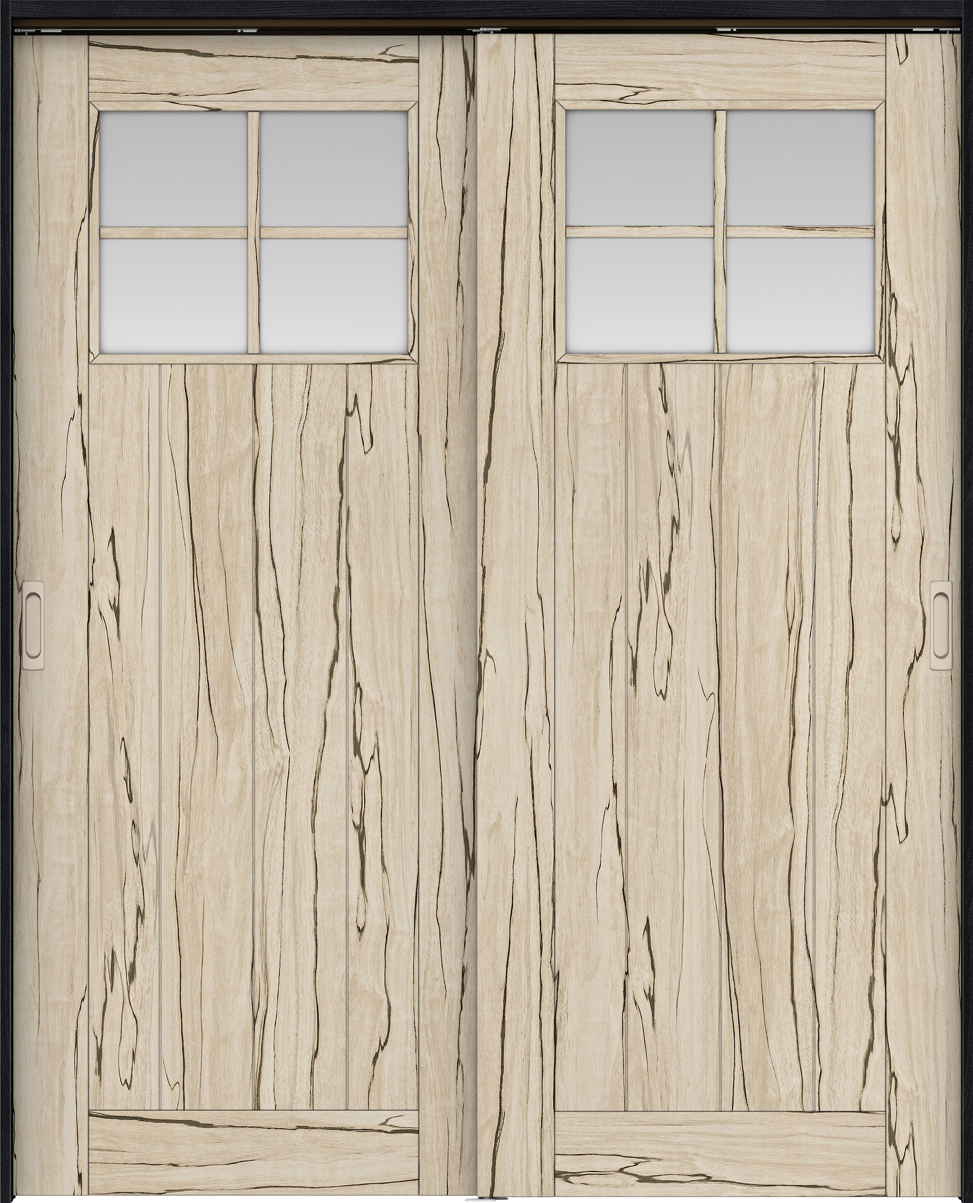 リビングドア　イエリア　吊戸・引違　扉セット　１Ｓデザイン　１６４５幅用　２０００高　〈スロウベージュ柄〉　左右兼用　錠なし　ラクラクローズ付用