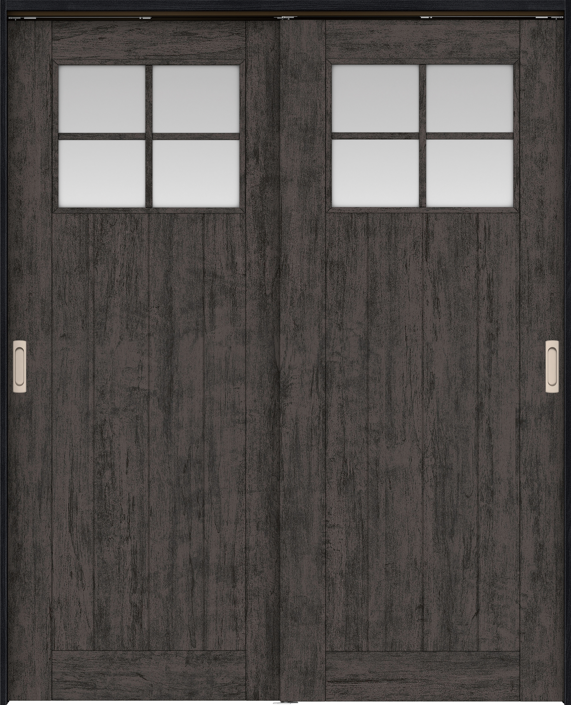 リビングドア　イエリア　吊戸・引違　扉セット　１Ｓデザイン　１６４５幅用　２０００高　〈ドライブラック柄〉　左右兼用　錠なし　ラクラクローズ付用