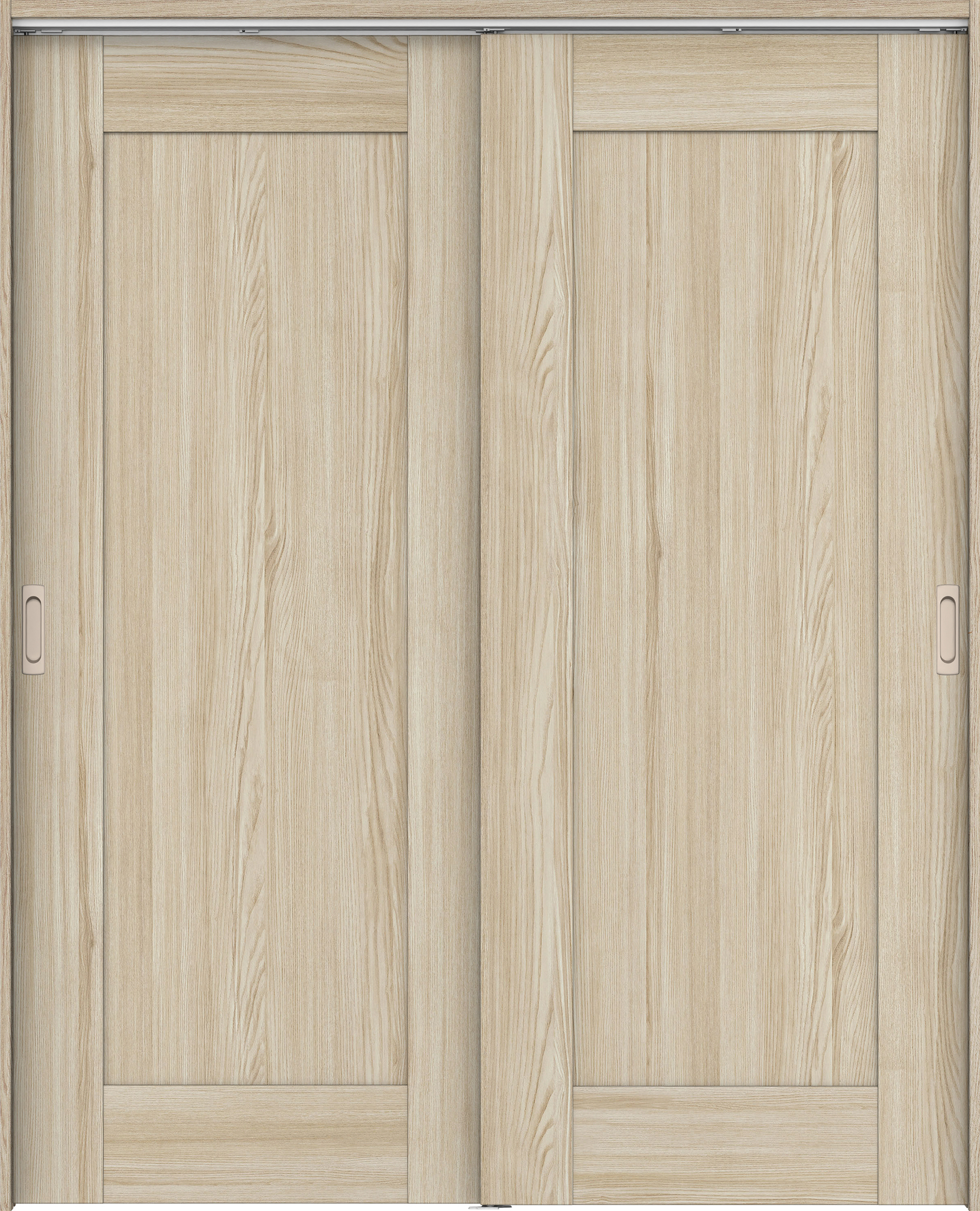 リビングドア　イエリア　吊戸・引違　扉セット　３８デザイン　１７４５幅用　２０００高　〈ソフトグレージュ柄〉　左右兼用　錠なし　ラクラクローズ付用