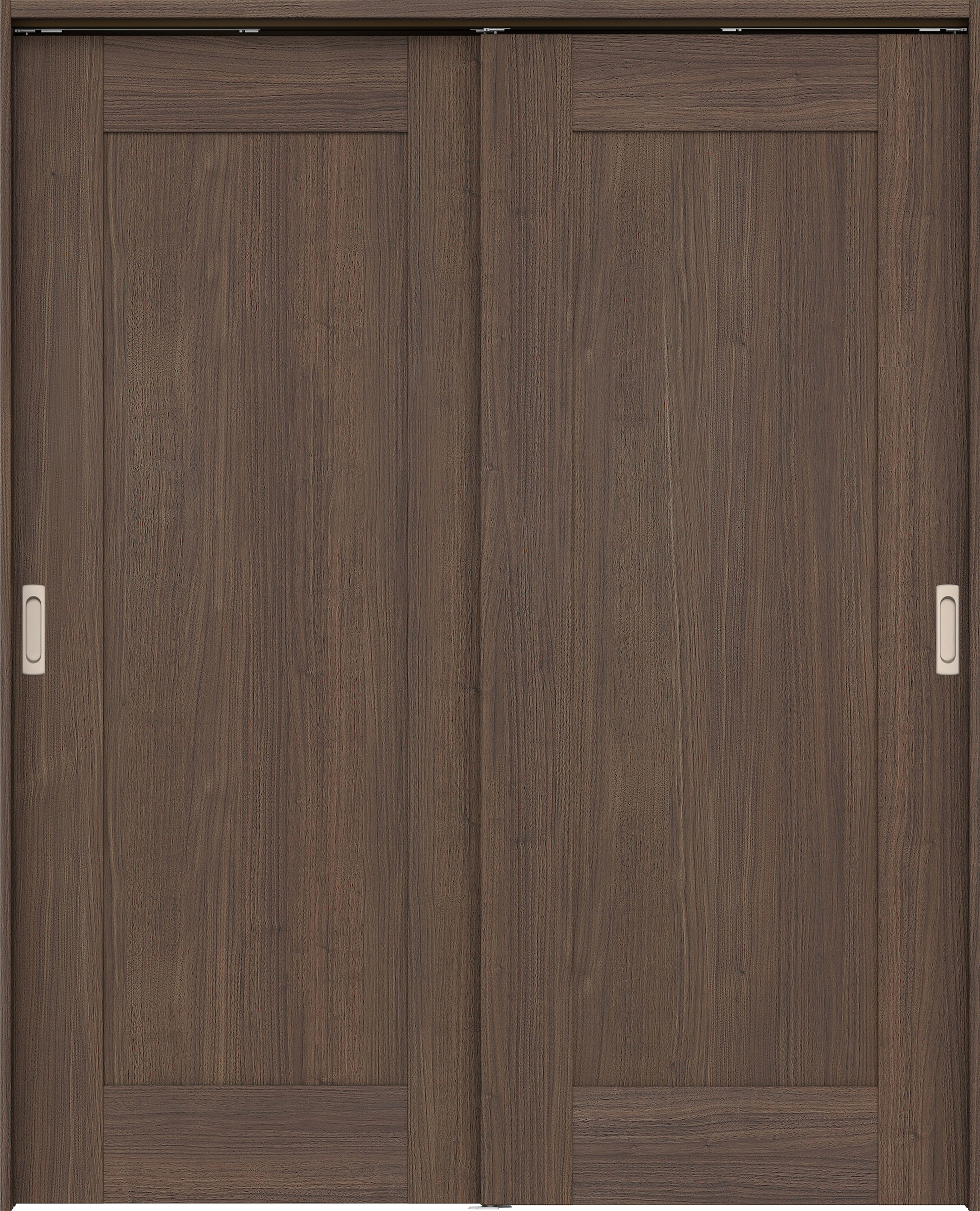 リビングドア　イエリア　吊戸・引違　扉セット　３８デザイン　１７４５幅用　２０００高　〈ダルブラウン柄〉　左右兼用　錠なし　ラクラクローズ付用