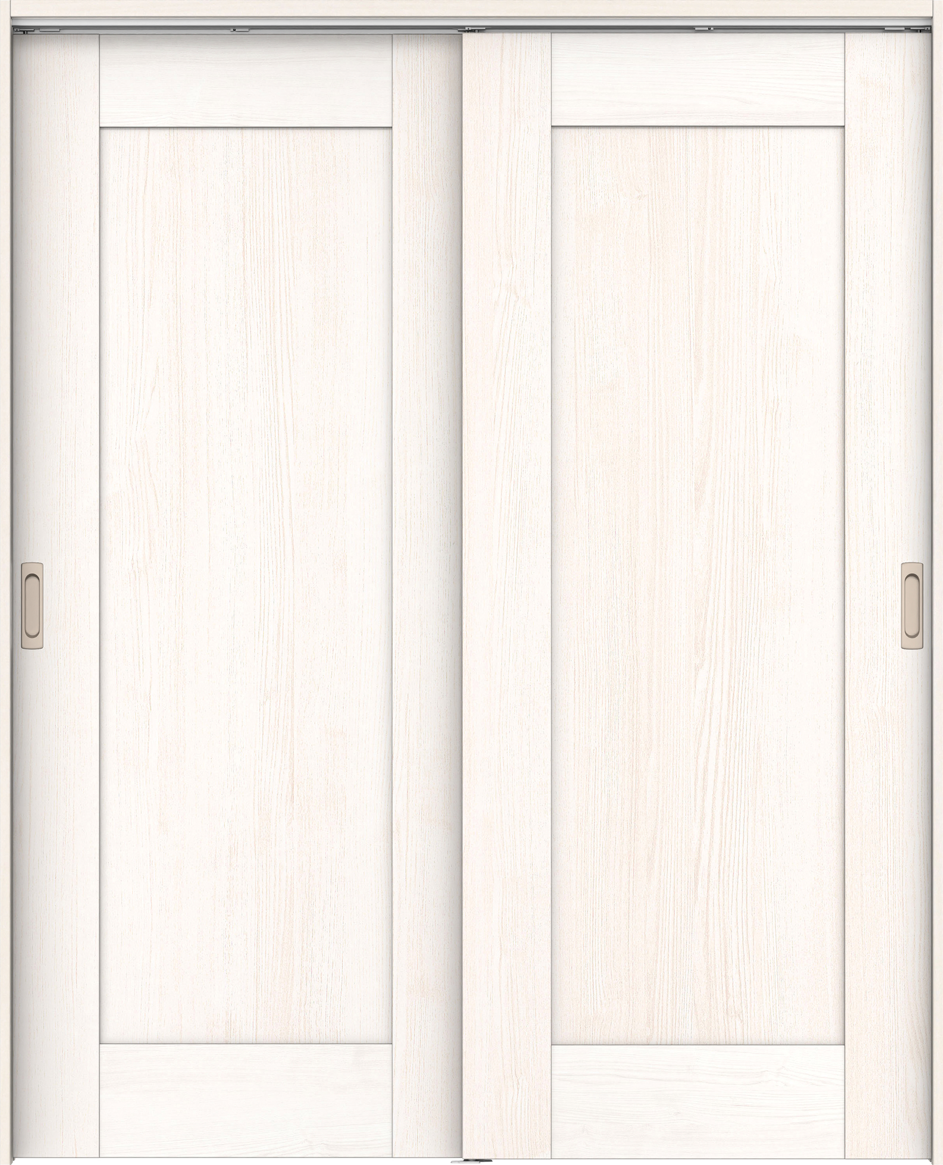 リビングドア　イエリア　吊戸・引違　扉セット　３８デザイン　１７４５幅用　２０００高　〈ネオホワイト柄〉　左右兼用　錠なし　ラクラクローズ付用