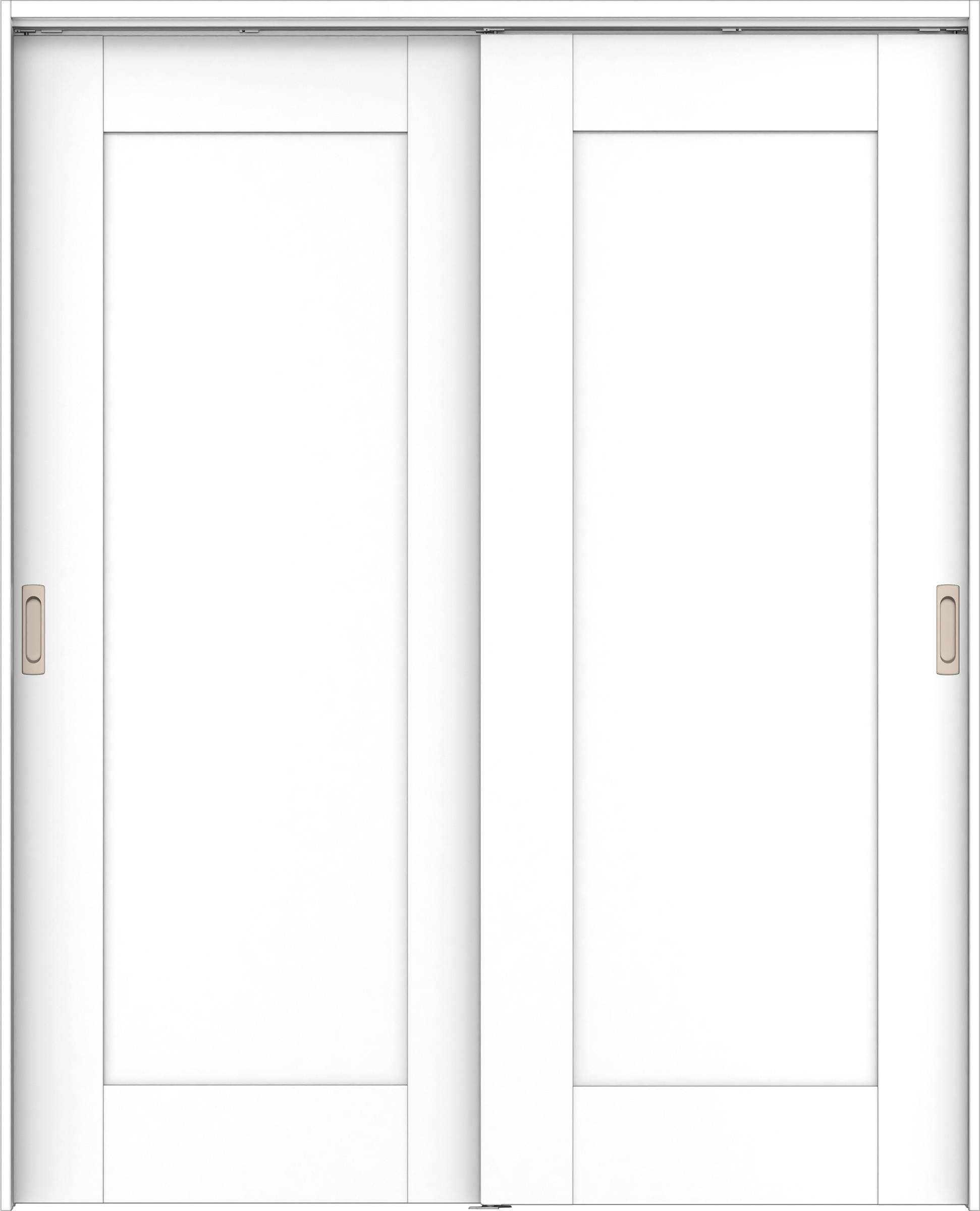 リビングドア　イエリア　吊戸・引違　扉セット　３８デザイン　１７４５幅用　２０００高　〈パウダーホワイト柄〉　左右兼用　錠なし　ラクラクローズ付用