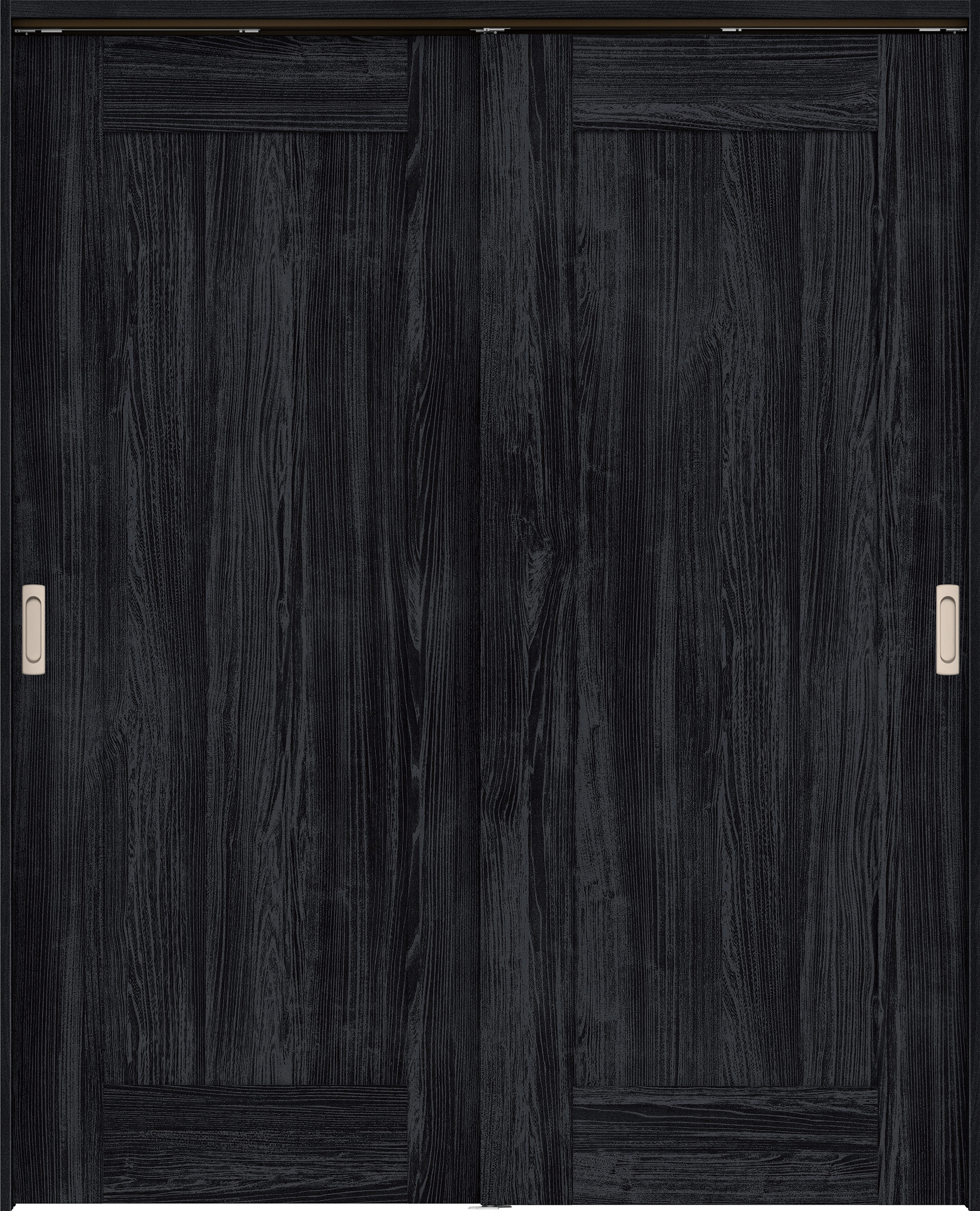 リビングドア　イエリア　吊戸・引違　扉セット　３８デザイン　１７４５幅用　２０００高　〈モスブラック柄〉　左右兼用　錠なし　ラクラクローズ付用