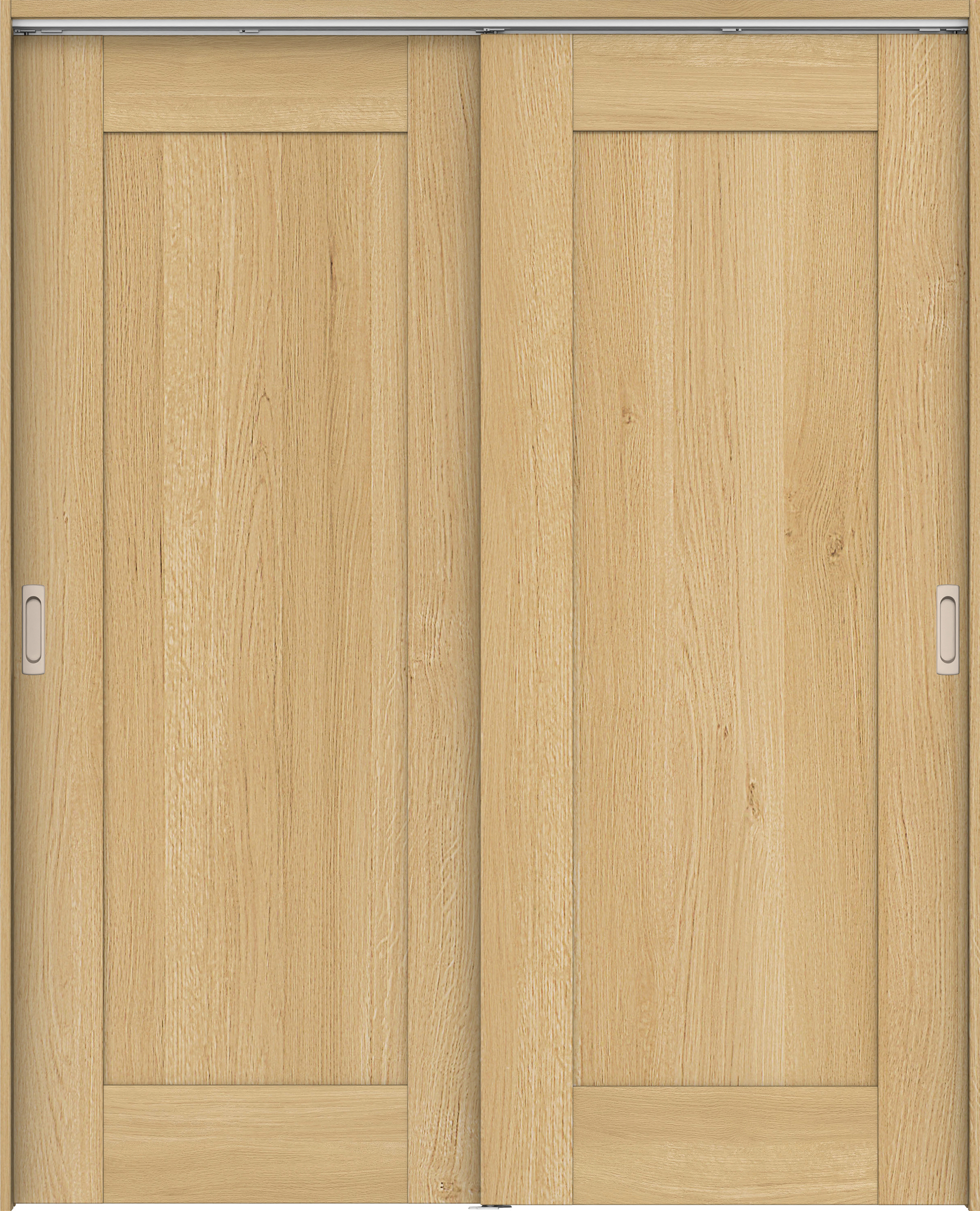 リビングドア　イエリア　吊戸・引違　扉セット　３８デザイン　１７４５幅用　２０００高　〈ライトオーカー柄〉　左右兼用　錠なし　ラクラクローズ付用