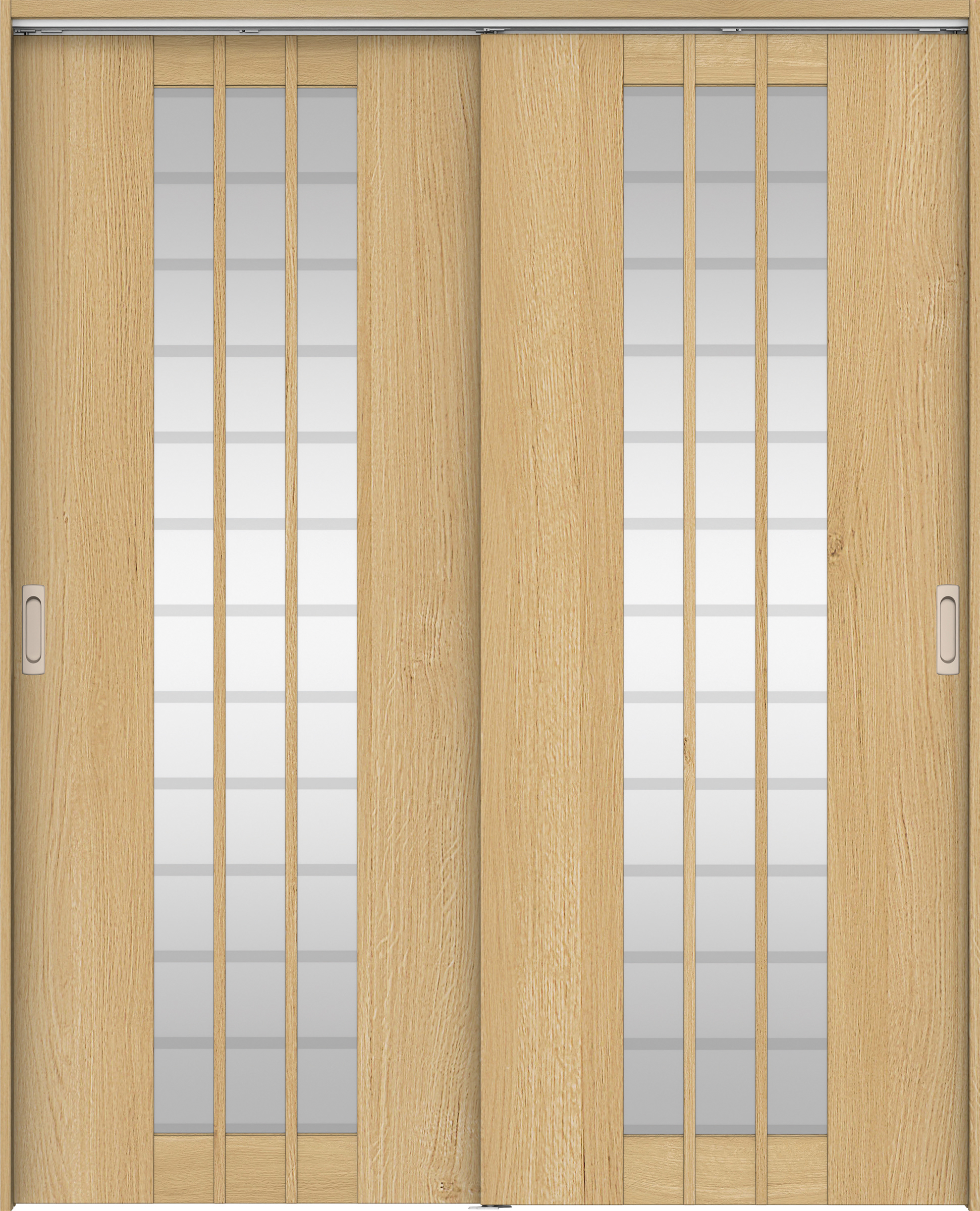 リビングドア　イエリア　吊戸・引違　扉セット　４Ｓデザイン　１６４５幅用　２０００高　〈ライトオーカー柄〉　左右兼用　錠なし　ラクラクローズ付用
