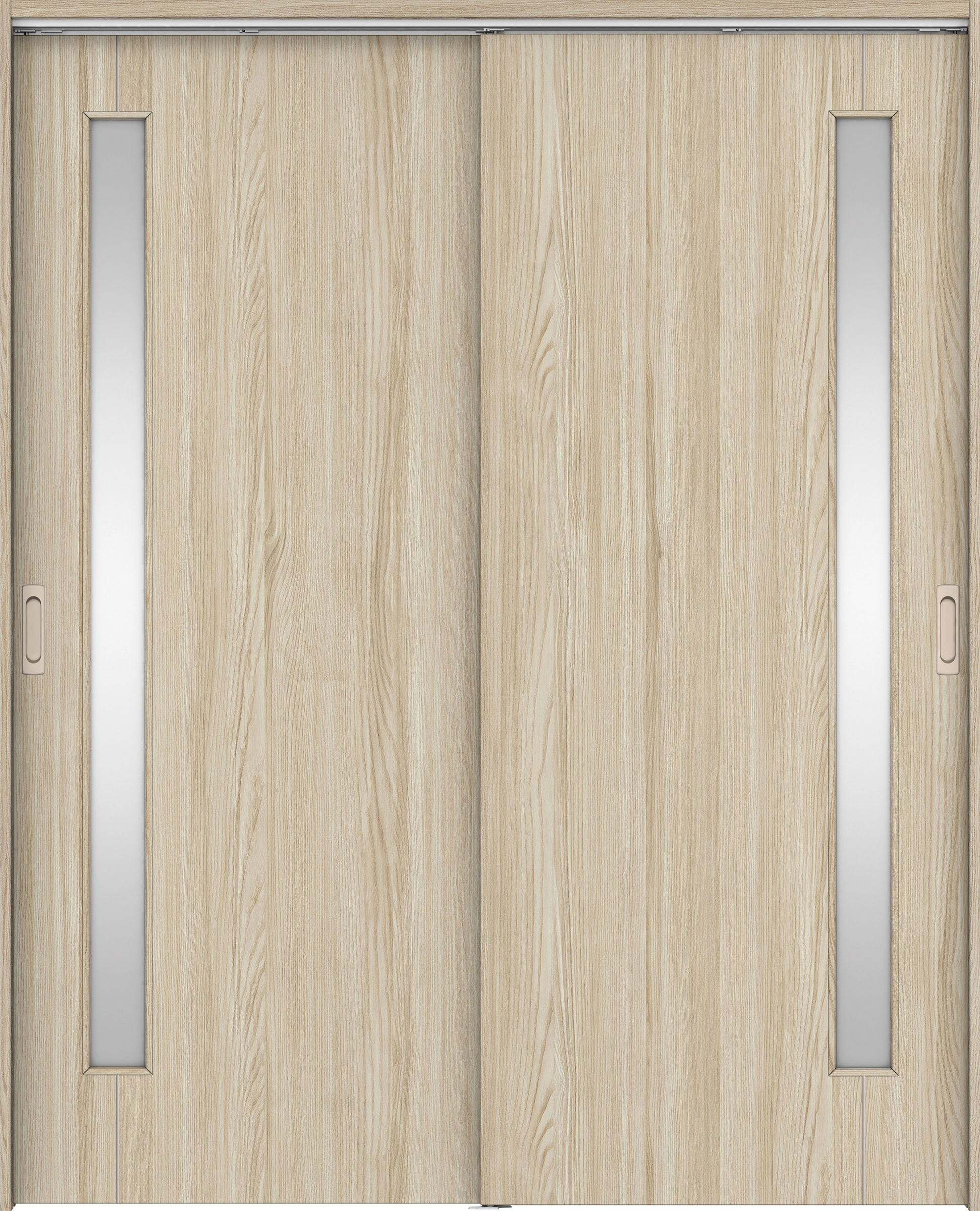 リビングドア　イエリア　吊戸・引違　扉セット　Ｄ４デザイン　１６４５幅用　２０００高　〈ソフトグレージュ柄〉　左右兼用　錠なし　ラクラクローズ付用