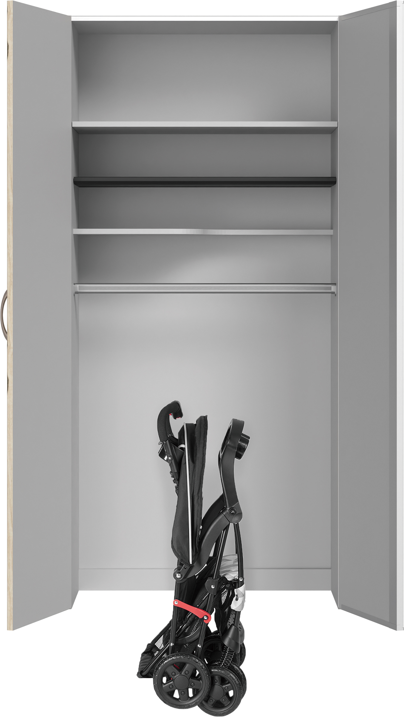 玄関収納　イエリア　開き戸ユニット　プラン用ユニットセット　トールユニット　フラット　トランクユニット片ミラー　８００幅　Ｈ６タイプ（２３００高組合せ用）　〈スロウベージュ柄〉　ハンドル付用
