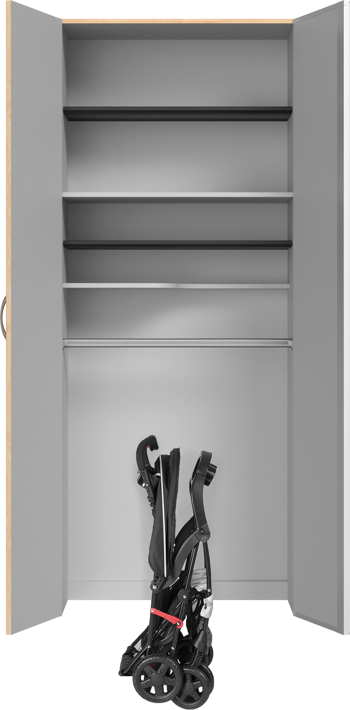 玄関収納　イエリア　開き戸ユニット　プラン用ユニットセット　トールユニット　フラット縦木目　トランクユニット片ミラー　８００幅　Ｈ７タイプ（２０００高組合せ用）　〈ミルベージュ柄〉　ハンドル付用