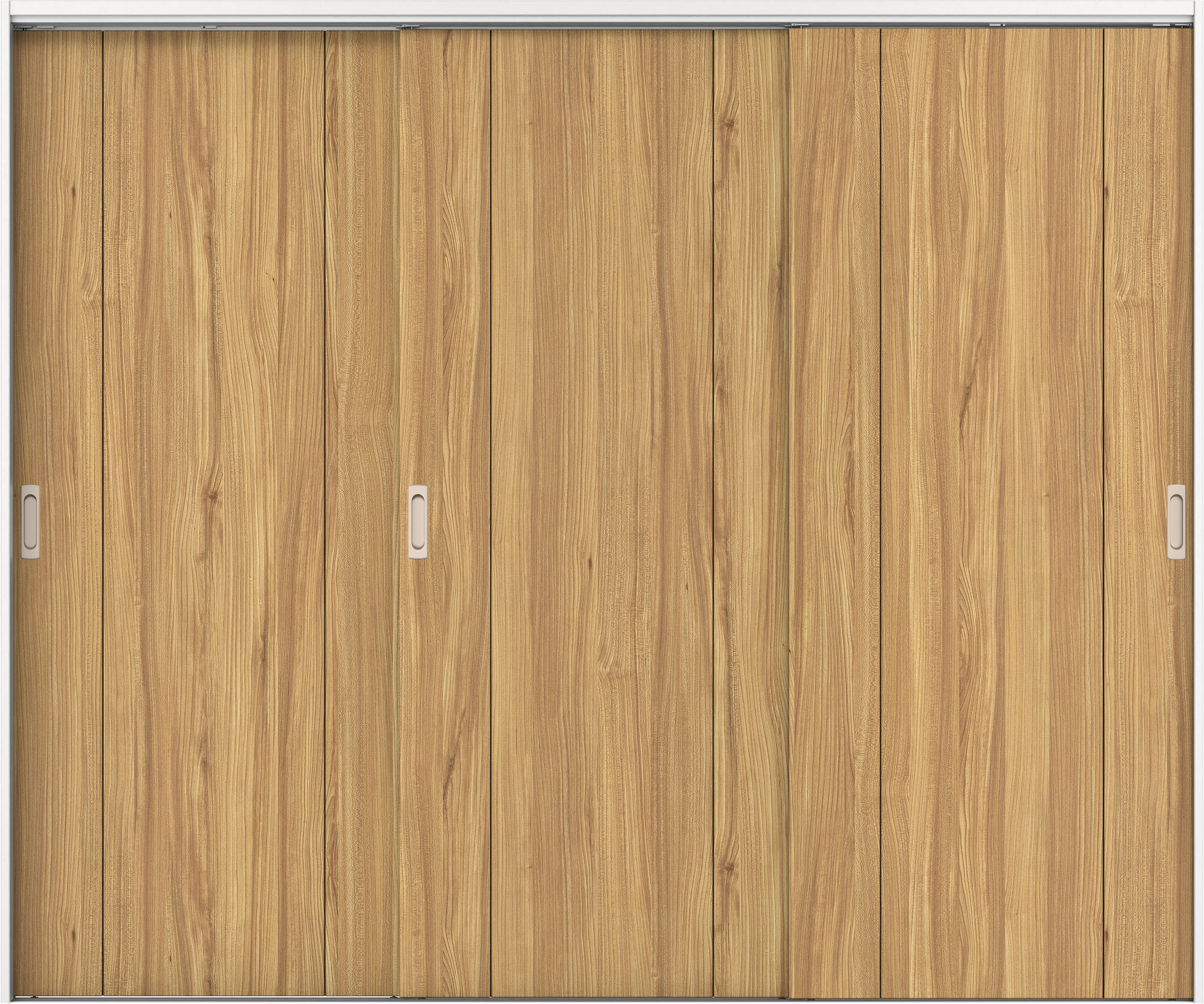 リビングドア　イエリア　吊戸・３枚引違　扉セット　１Ｐデザイン　２４３７幅用　２０００高　〈シナモンブラウン柄〉　左右兼用　錠なし　ラクラクローズ付用