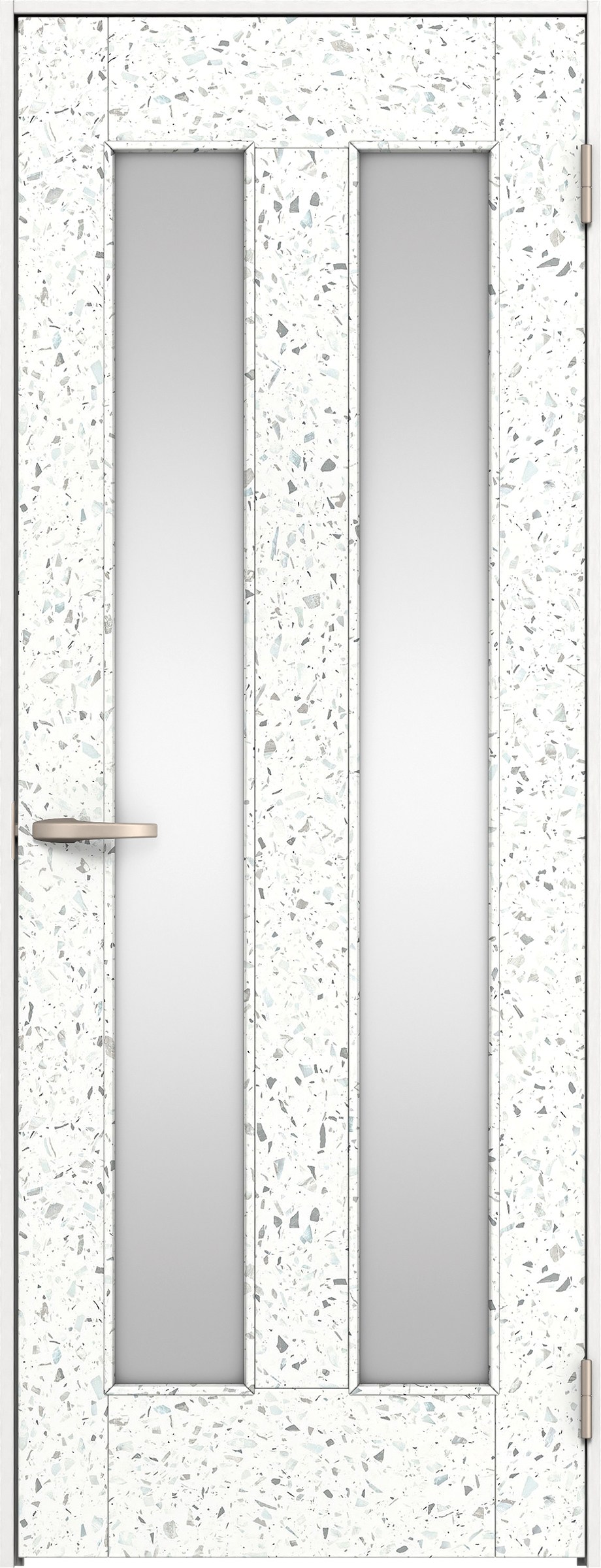 リビングドア　イエリア　片開きドア　扉セット　０６デザイン　７３５幅　２０００高　〈テラゾホワイト柄〉　右開き　空錠　Ｎスタンダード丁番