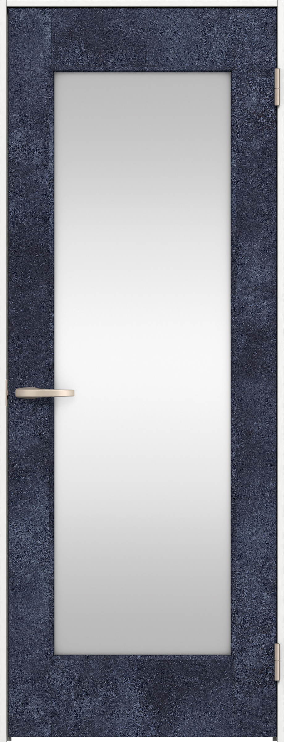 リビングドア　イエリア　片開きドア　扉セット　２１デザイン　７８０幅　２０００高　〈コバルトブルー柄〉　右開き　空錠　Ｎスタンダード丁番