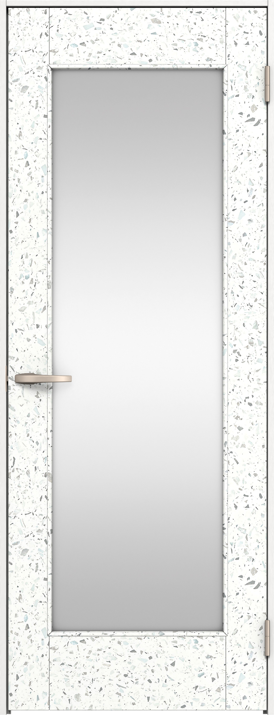 リビングドア　イエリア　片開きドア　扉セット　２１デザイン　７８０幅　２０００高　〈テラゾホワイト柄〉　右開き　空錠　Ｎスタンダード丁番