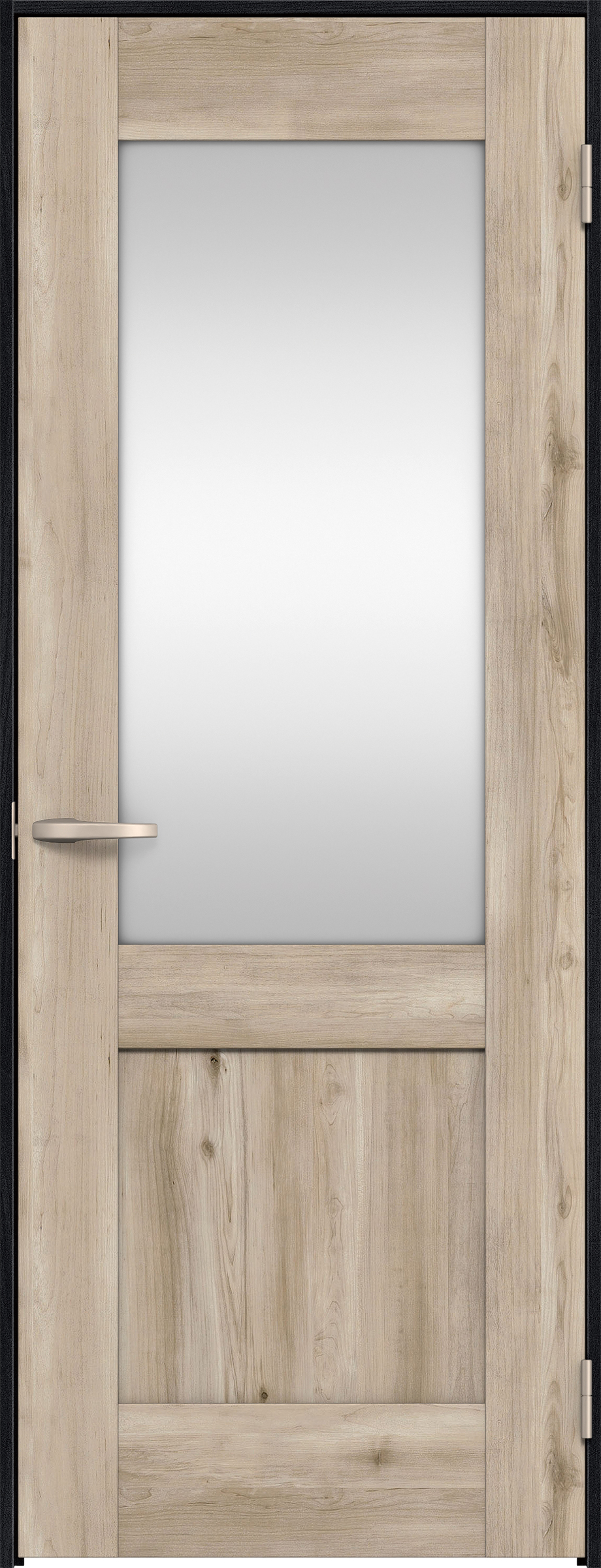 リビングドア　イエリア　片開きドア　扉セット　２８デザイン　７８０幅　２０００高　〈スモークグレー柄〉　右開き　空錠　Ｎスタンダード丁番