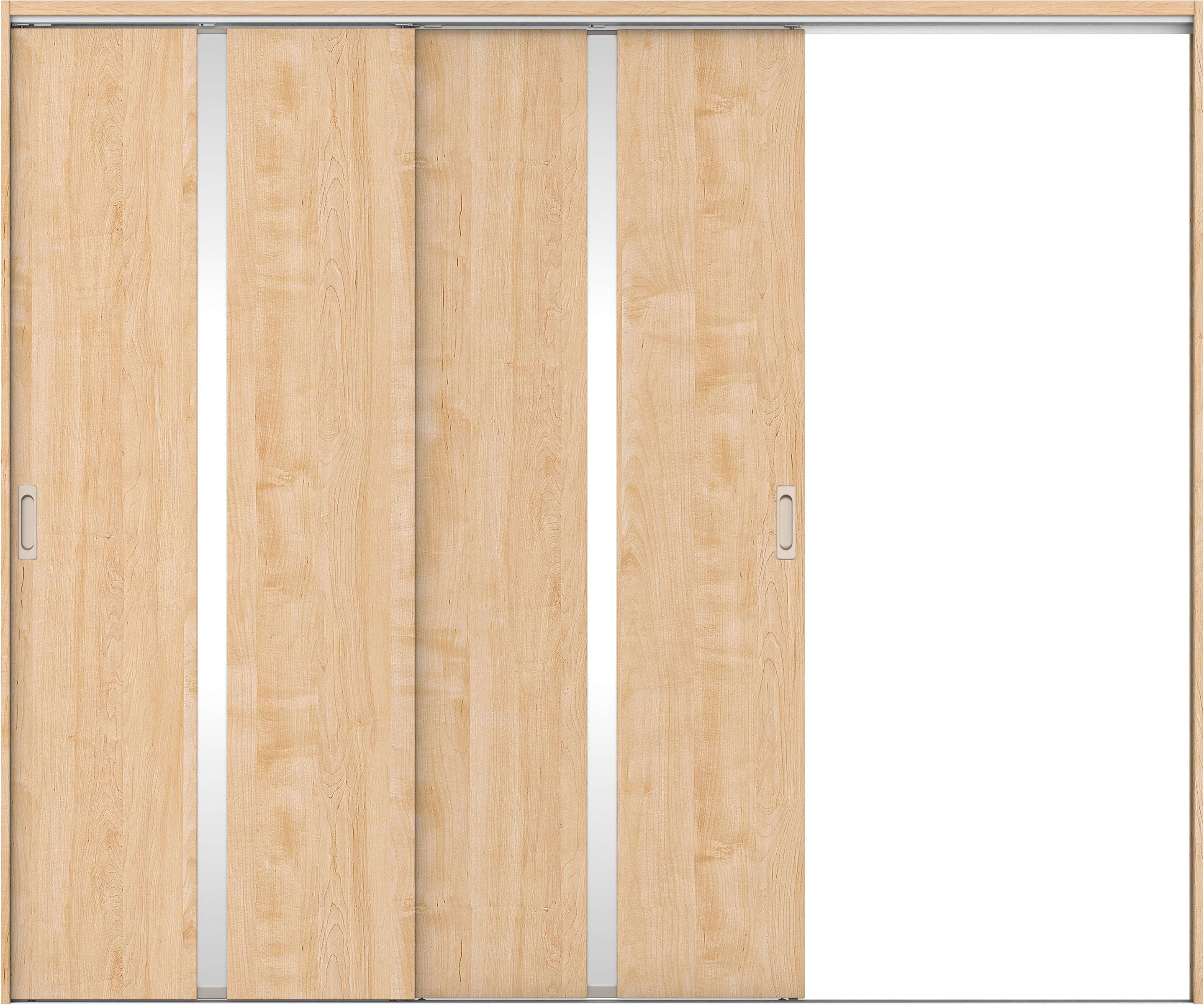 リビングドア　イエリア　吊戸・２枚片引　扉セット　２Ｐデザイン　２４３７幅用　２０００高　〈ミルベージュ柄〉　右引用　錠なし　ラクラクローズ付用