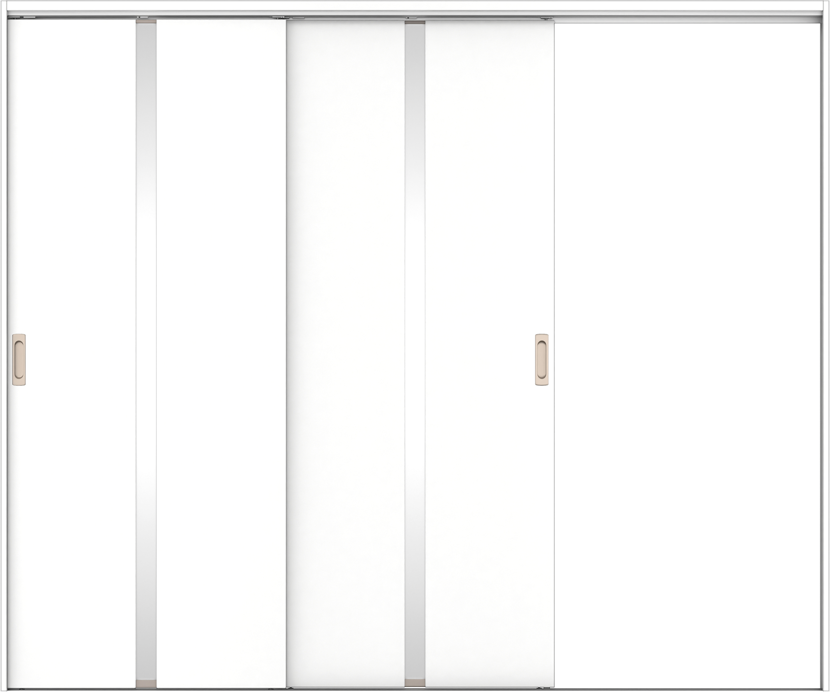 リビングドア　イエリア　吊戸・２枚片引　扉セット　２Ｐデザイン　２４３７幅用　２０００高　〈パウダーホワイト柄〉　右引用　錠なし　ラクラクローズ付用