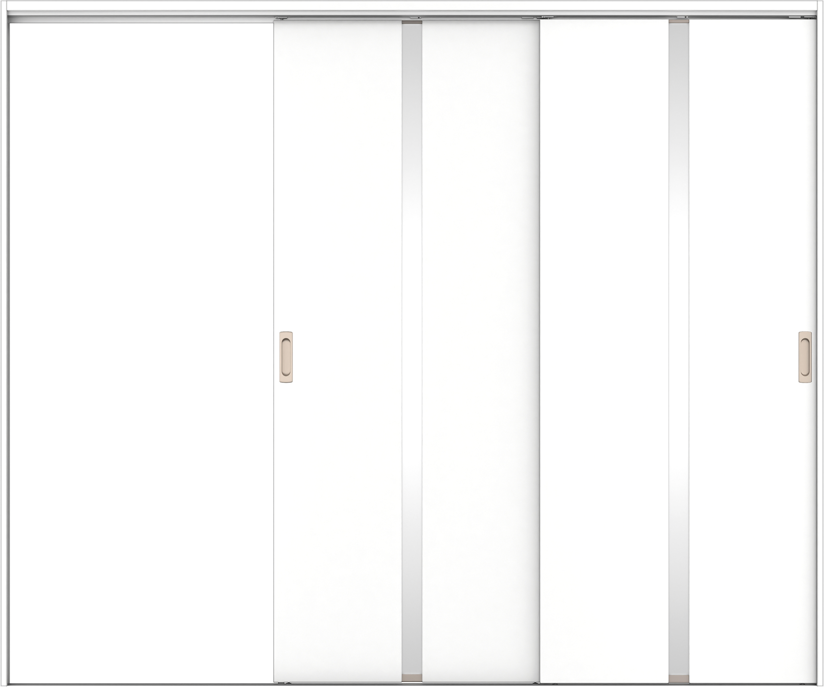 リビングドア　イエリア　吊戸・２枚片引　扉セット　２Ｐデザイン　２４３７幅用　２０００高　〈パウダーホワイト柄〉　左引用　錠なし　ラクラクローズ付用