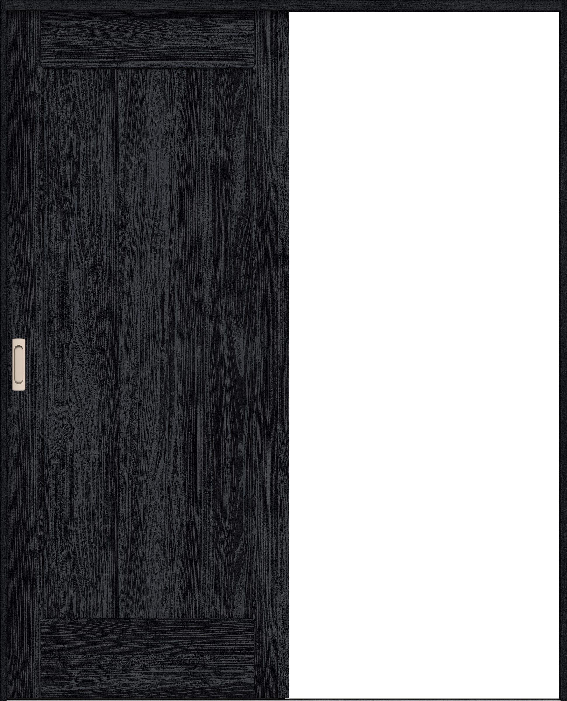 リビングドア　イエリア　引戸・片引　扉セット　０１デザイン　１７４５幅用　２０００高　〈モスブラック柄〉　左右兼用　錠なし　ラクラクローズ付