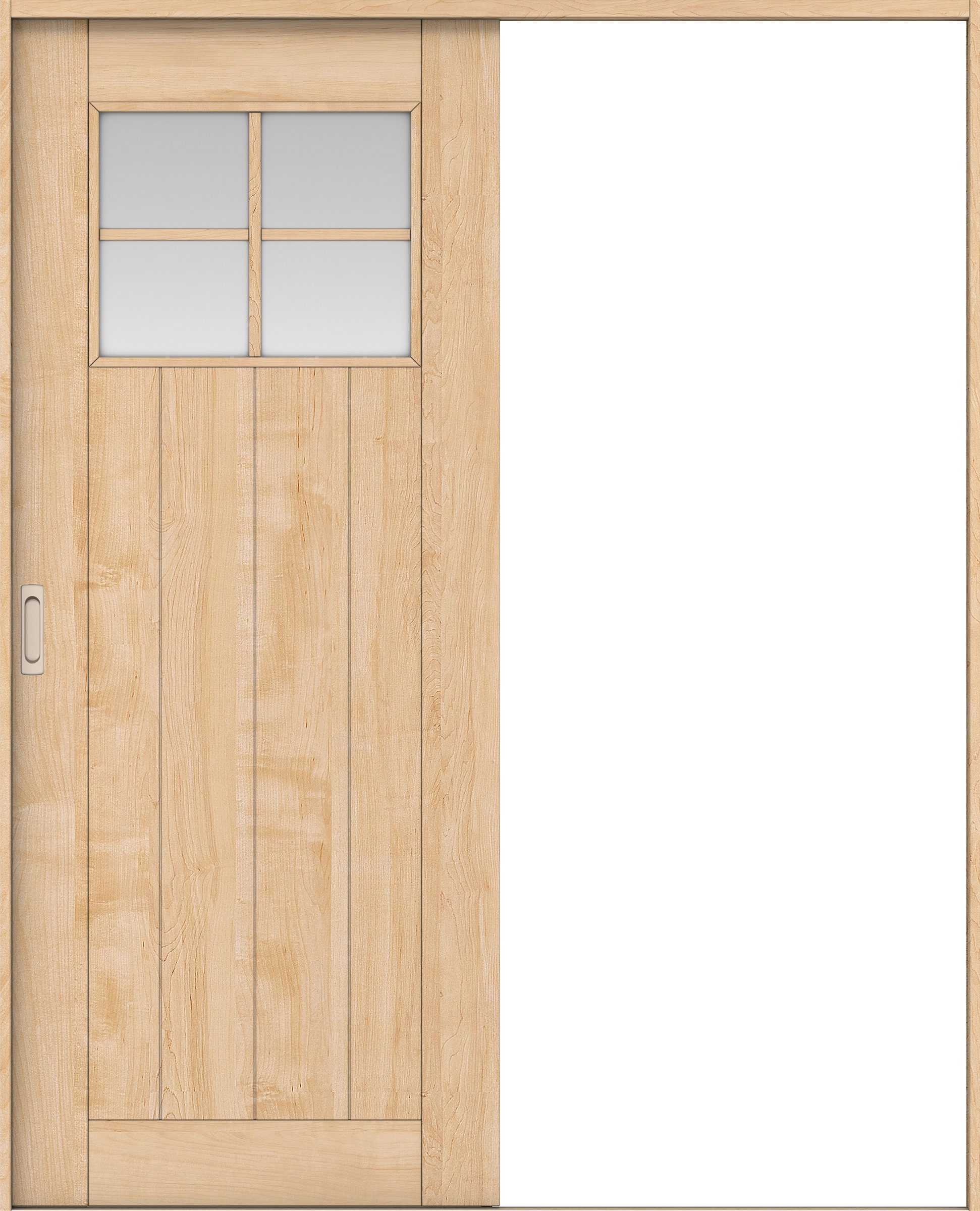 リビングドア　イエリア　引戸・片引　扉セット　１Ｓデザイン　１７４５幅用　２０００高　〈ミルベージュ柄〉　左右兼用　錠なし　ラクラクローズ付