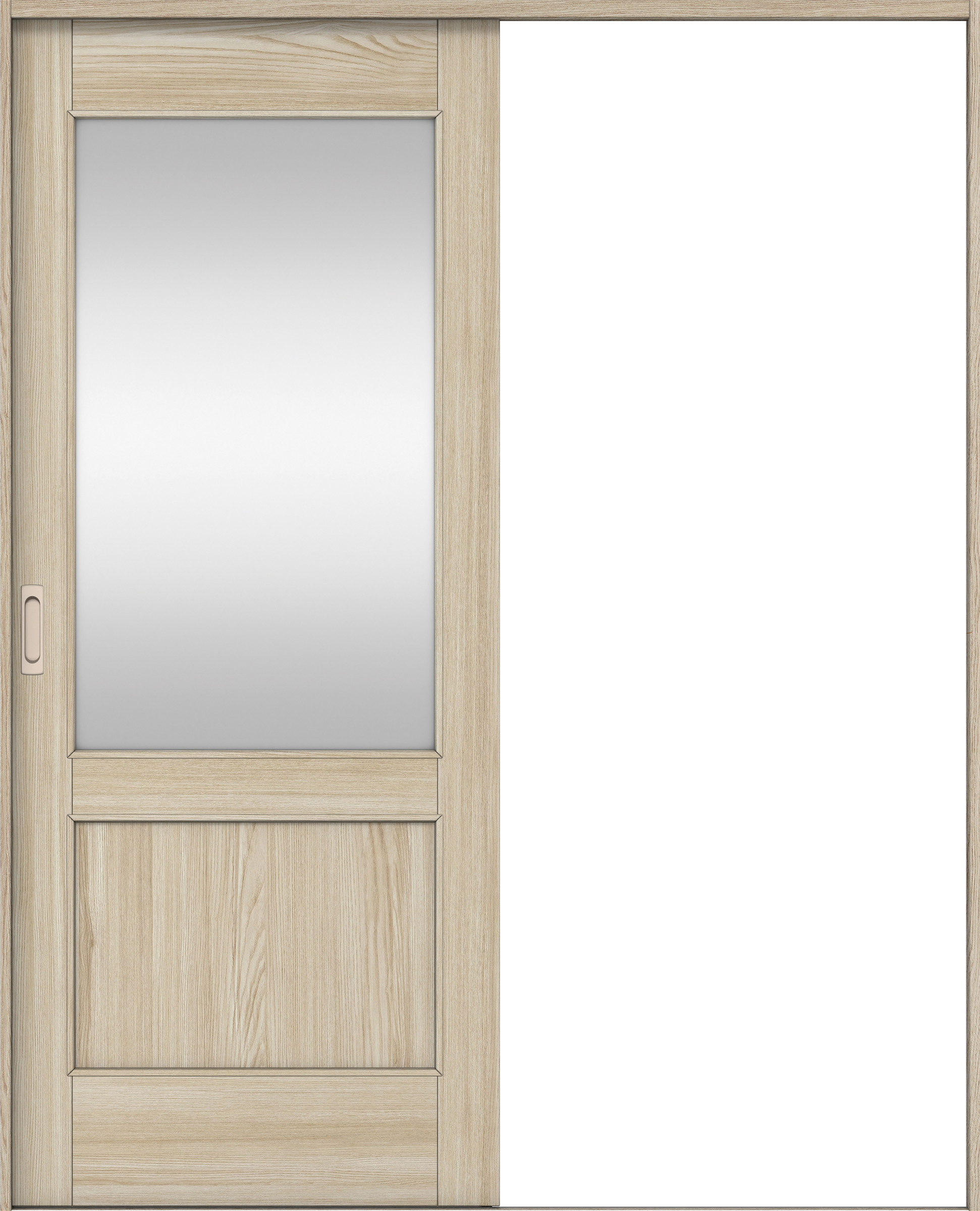 リビングドア　イエリア　引戸・片引　扉セット　２６デザイン　１７４５幅用　２０００高　〈ソフトグレージュ柄〉　左右兼用　錠なし　ラクラクローズ付