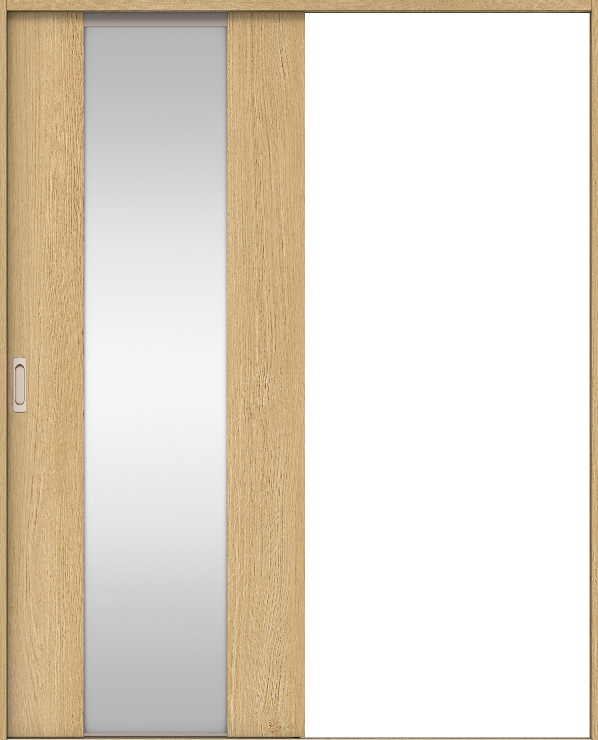 リビングドア　イエリア　引戸・片引　扉セット　４Ｐデザイン　１６４５幅用　２０００高　〈ライトオーカー柄〉　左右兼用　錠なし　ラクラクローズ付