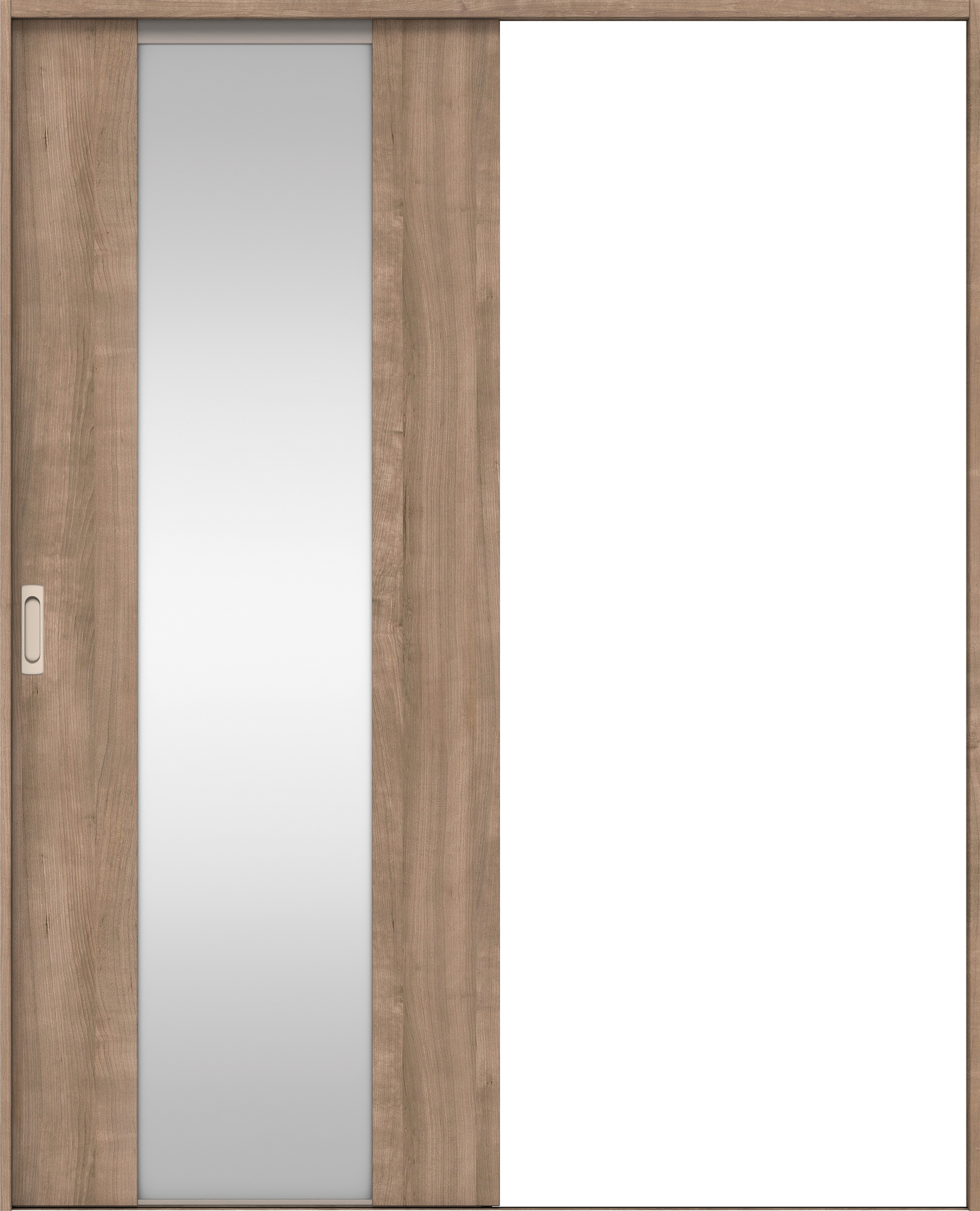 リビングドア　イエリア　引戸・片引　扉セット　４Ｐデザイン　１６４５幅用　２０００高　〈トープグレー柄〉　左右兼用　錠なし　ラクラクローズ付