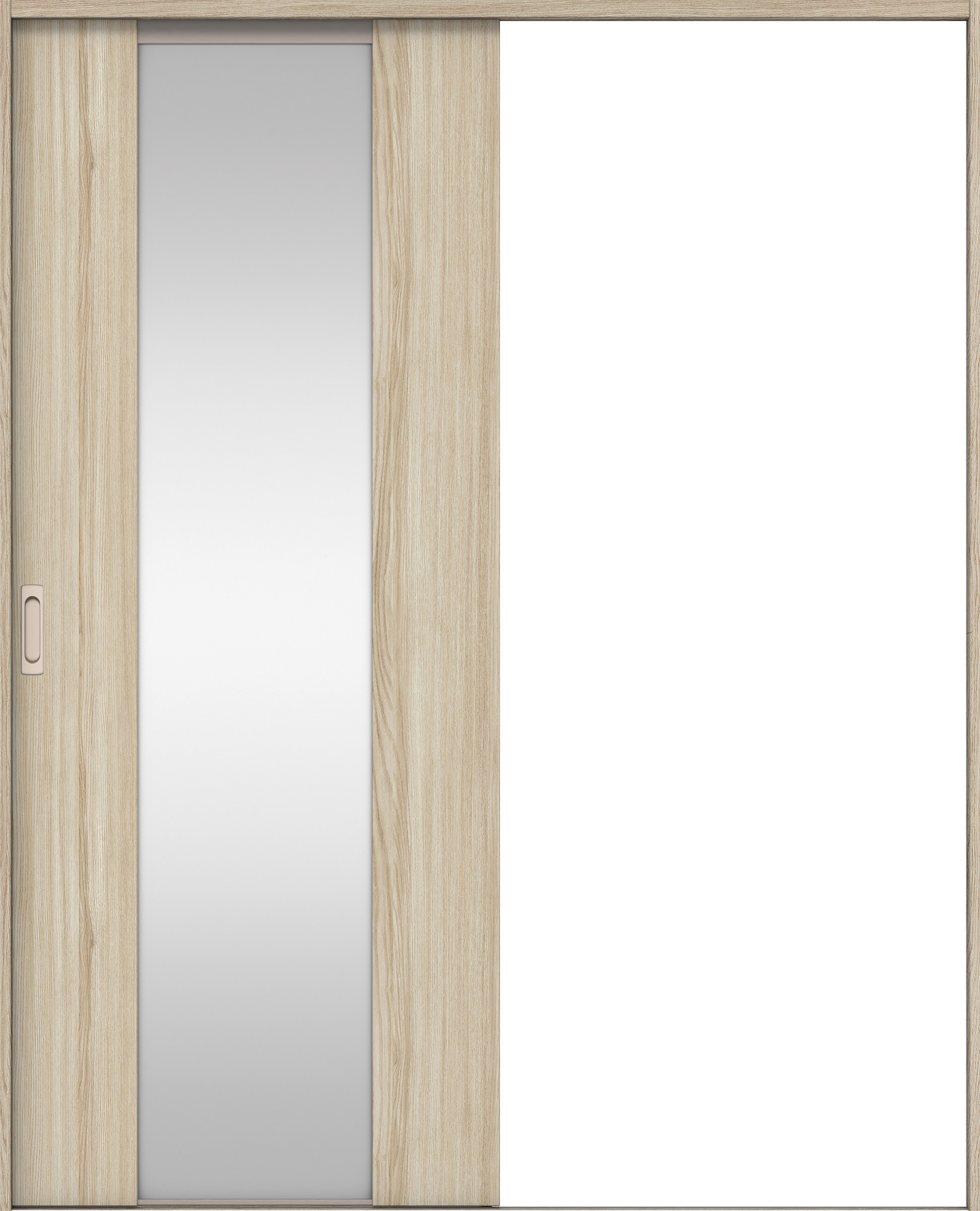 リビングドア　イエリア　引戸・片引　扉セット　４Ｐデザイン　１６４５幅用　２０００高　〈ソフトグレージュ柄〉　左右兼用　錠なし　ラクラクローズ付