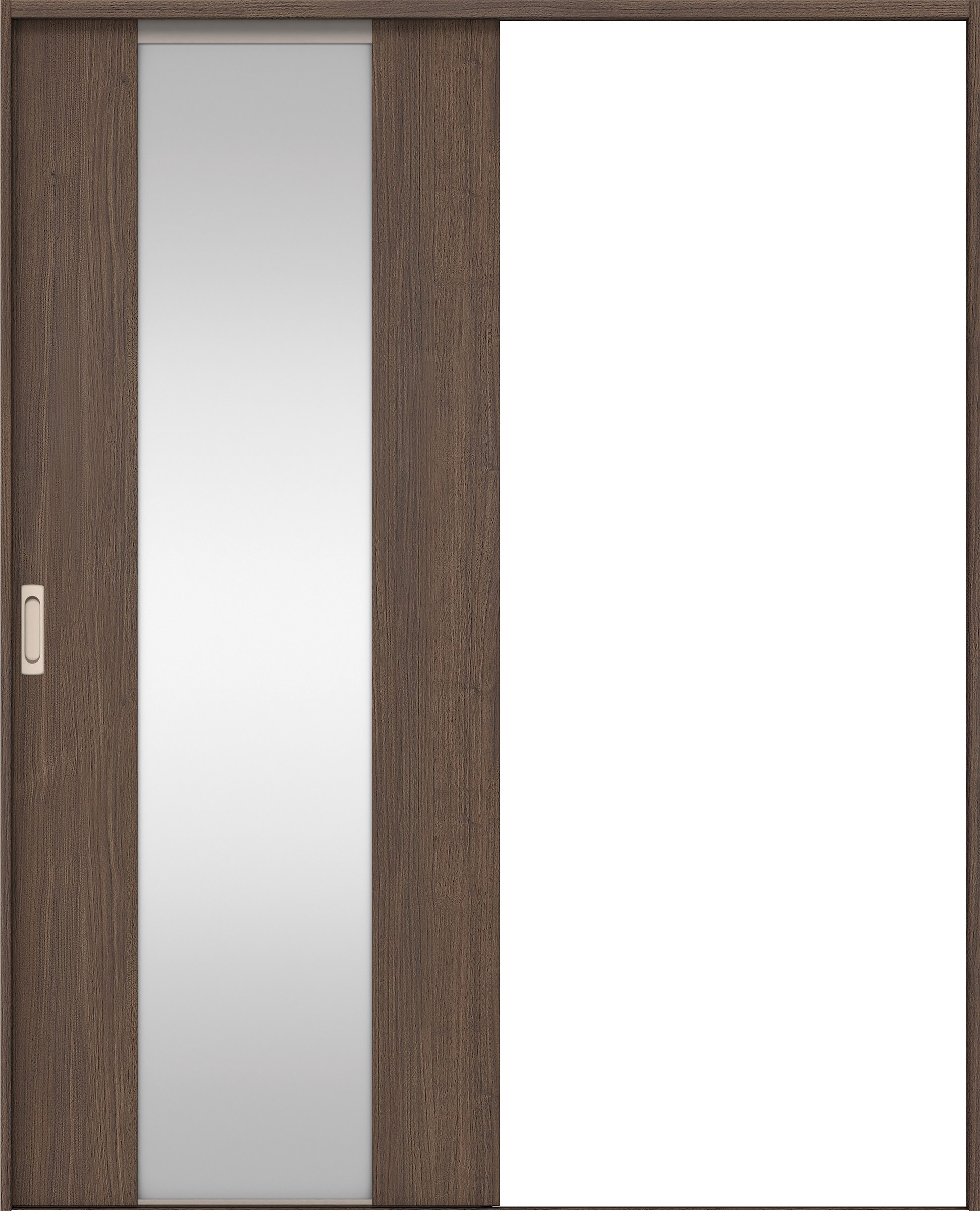 リビングドア　イエリア　引戸・片引　扉セット　４Ｐデザイン　１６４５幅用　２０００高　〈ダルブラウン柄〉　左右兼用　錠なし　ラクラクローズ付