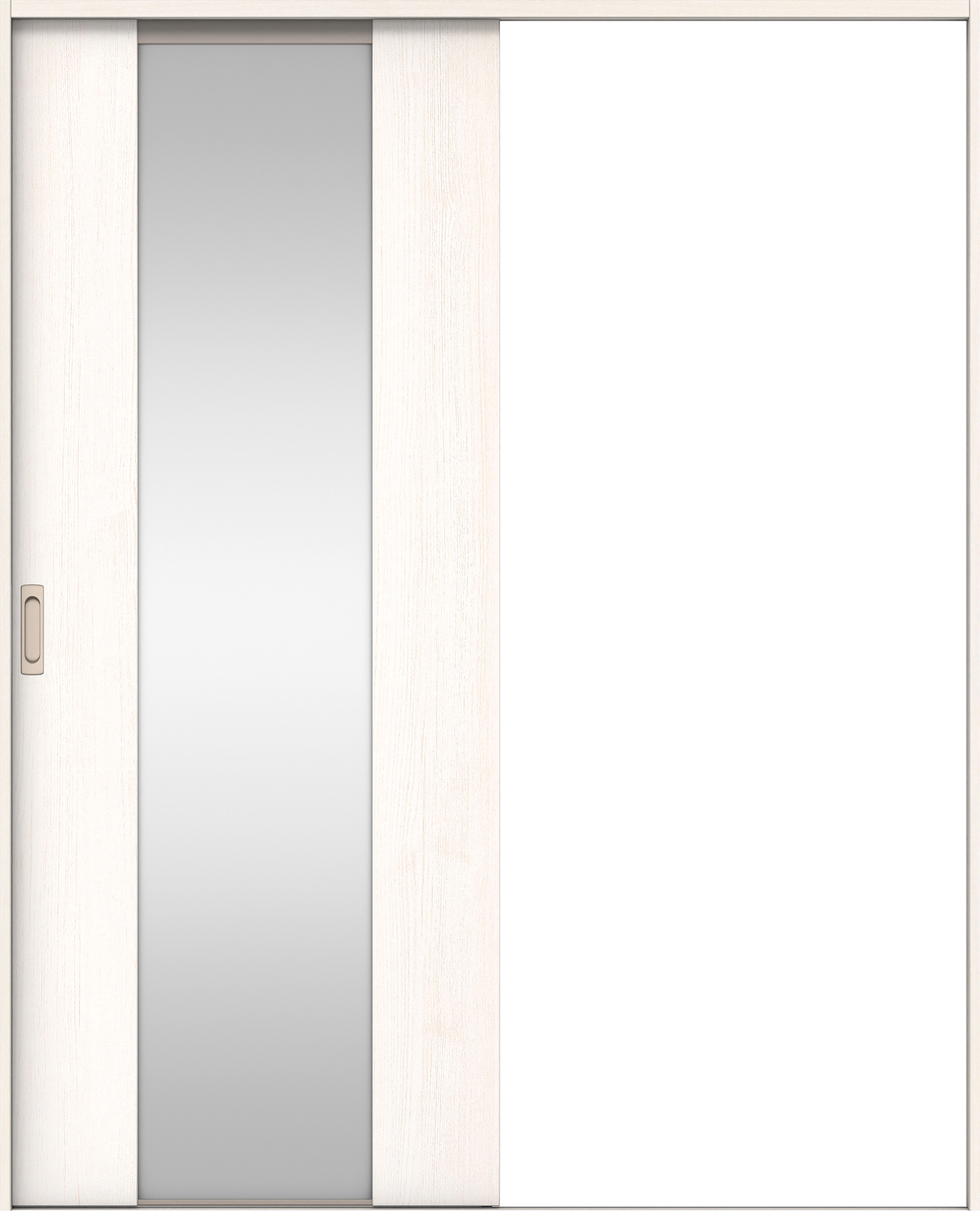 リビングドア　イエリア　引戸・片引　扉セット　４Ｐデザイン　１６４５幅用　２０００高　〈ネオホワイト柄〉　左右兼用　錠なし　ラクラクローズ付