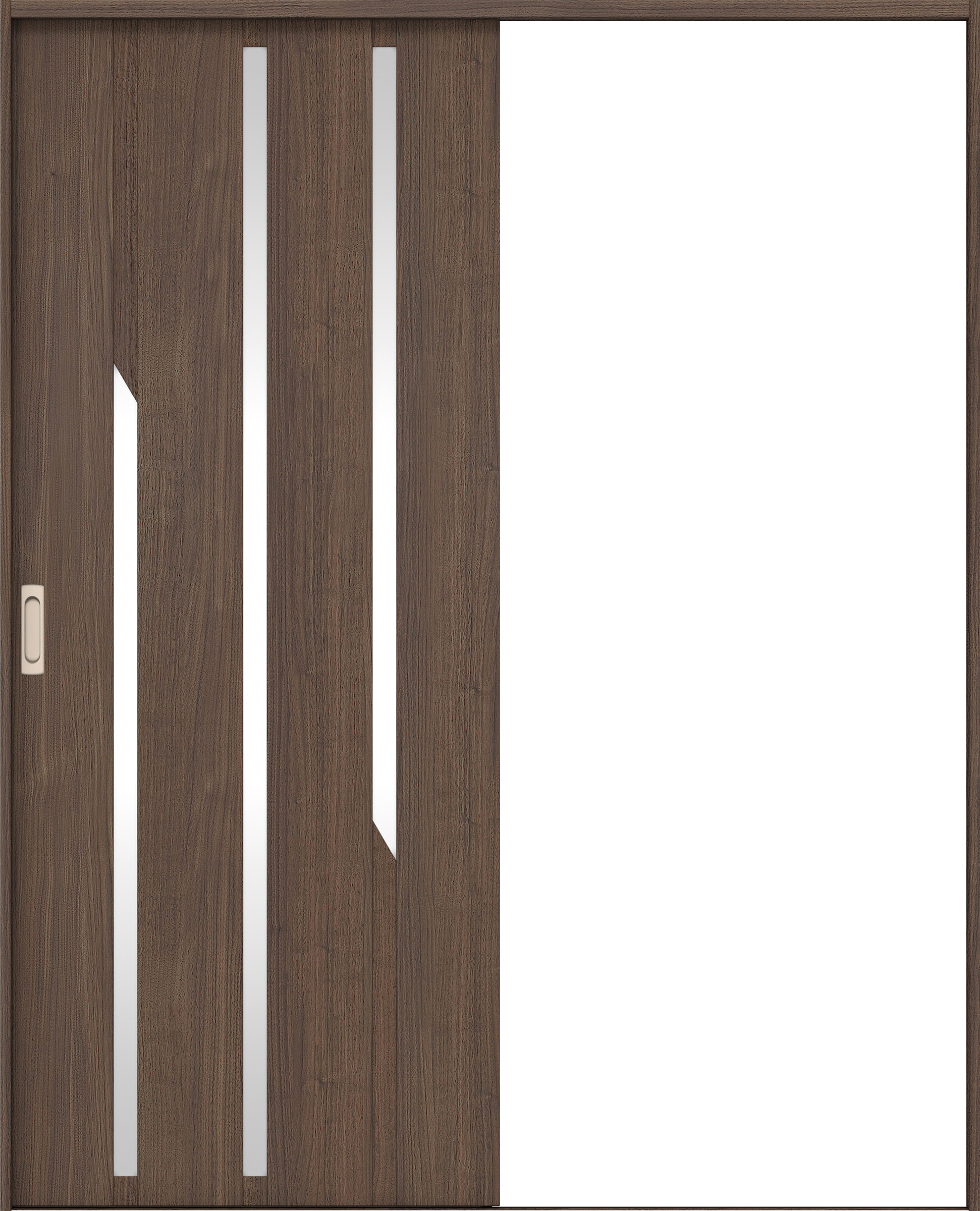 リビングドア　イエリア　引戸・片引　扉セット　Ｅ３デザイン　１４５０幅用　２０００高　〈ダルブラウン柄〉　左右兼用　錠なし　ラクラクローズ付