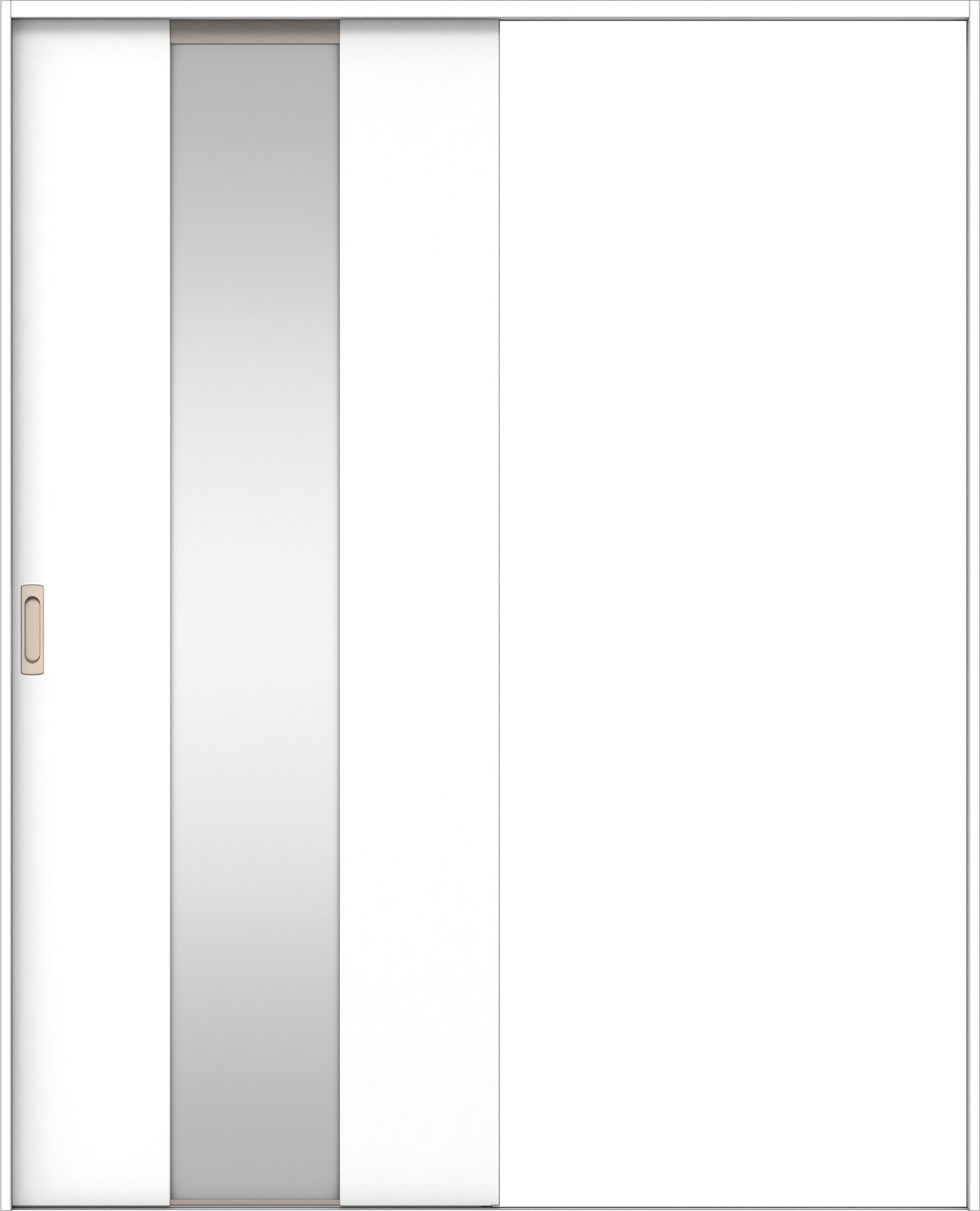 リビングドア　イエリア　引戸・片引　扉セット　Ｇ５デザイン　１４５０幅用　２０００高　〈パウダーホワイト柄〉　左右兼用　錠なし　ラクラクローズ付