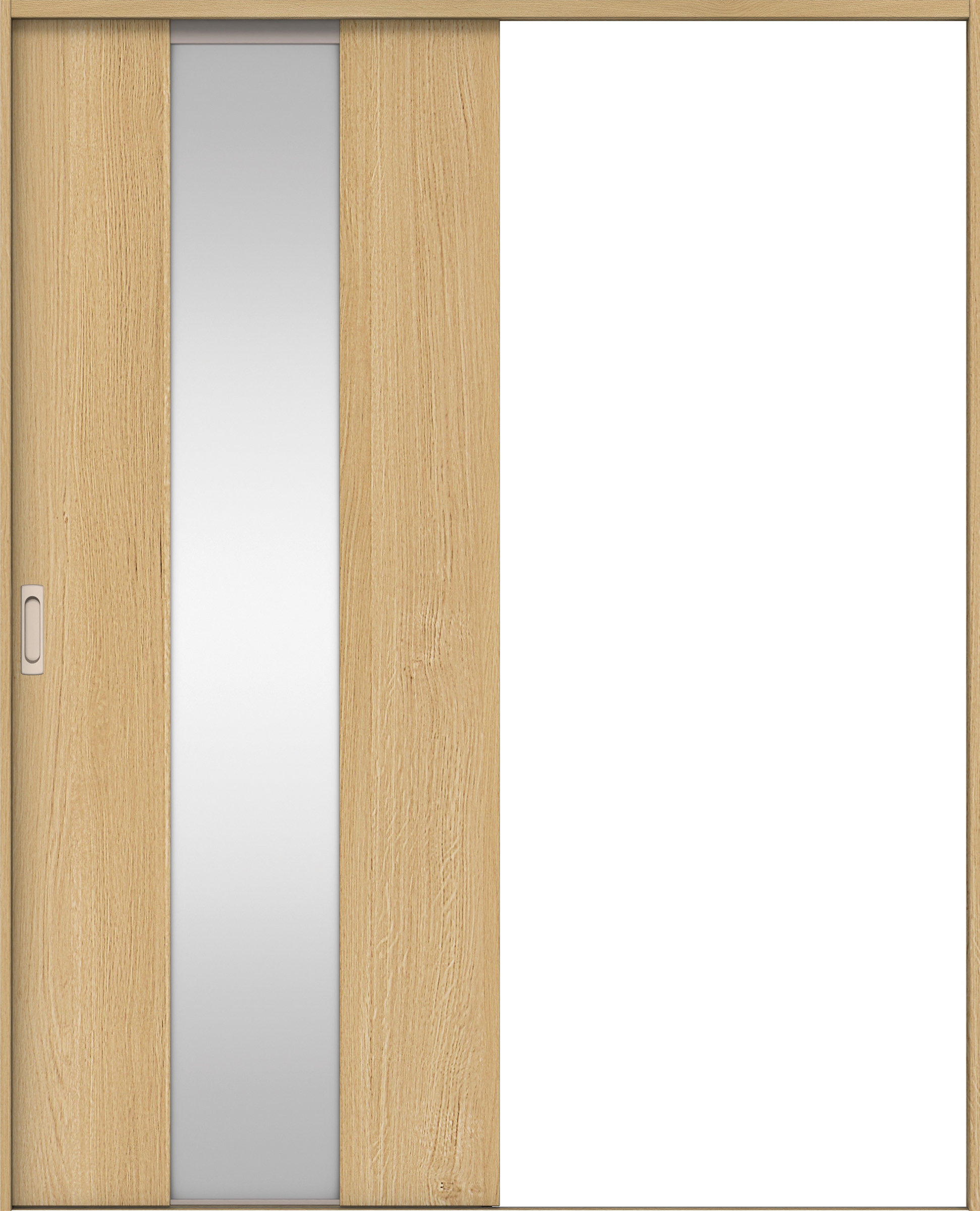 リビングドア　イエリア　引戸・片引　扉セット　Ｇ５デザイン　１４５０幅用　２０００高　〈ライトオーカー柄〉　左右兼用　錠なし　ラクラクローズ付