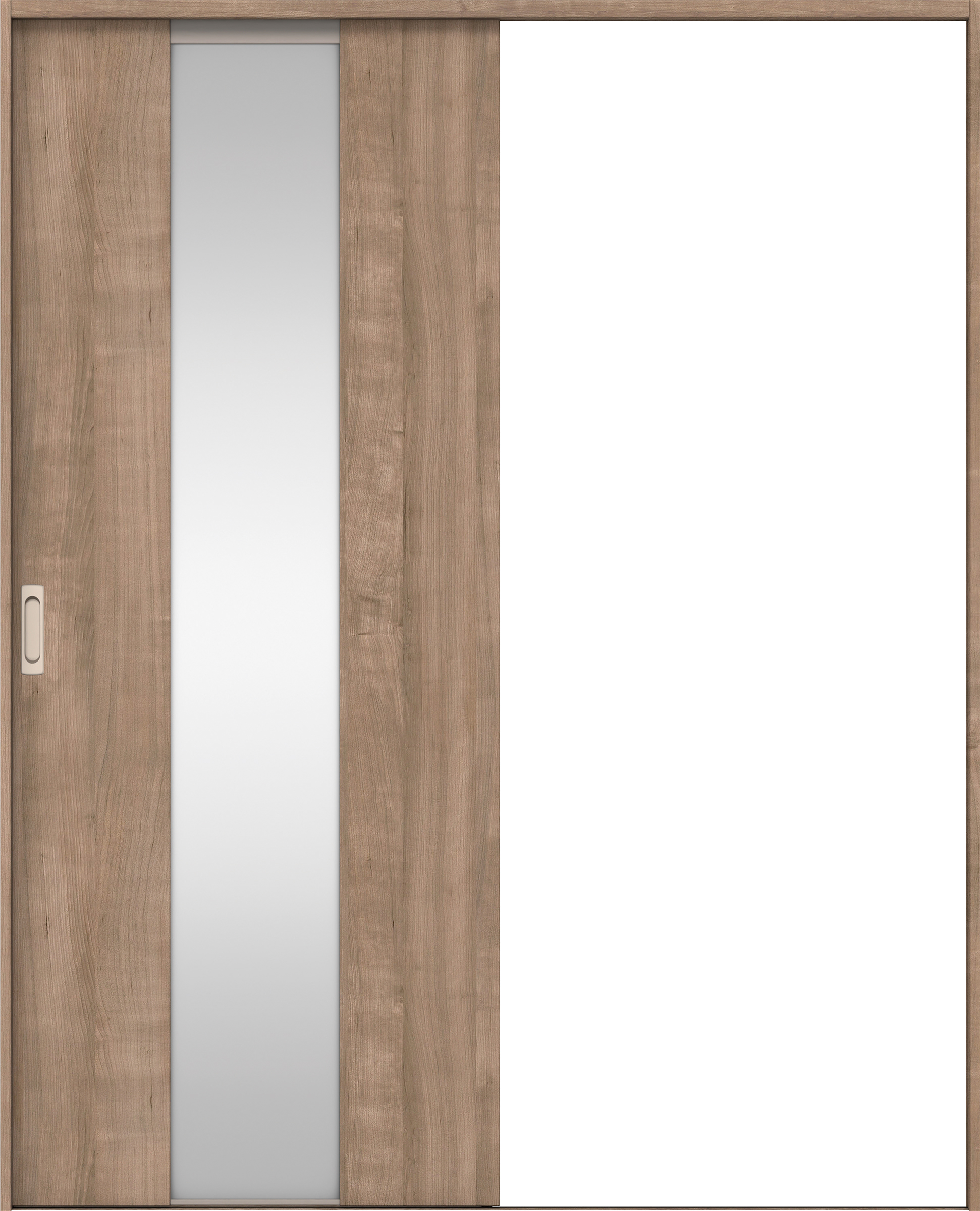 リビングドア　イエリア　引戸・片引　扉セット　Ｇ５デザイン　１４５０幅用　２０００高　〈トープグレー柄〉　左右兼用　錠なし　ラクラクローズ付