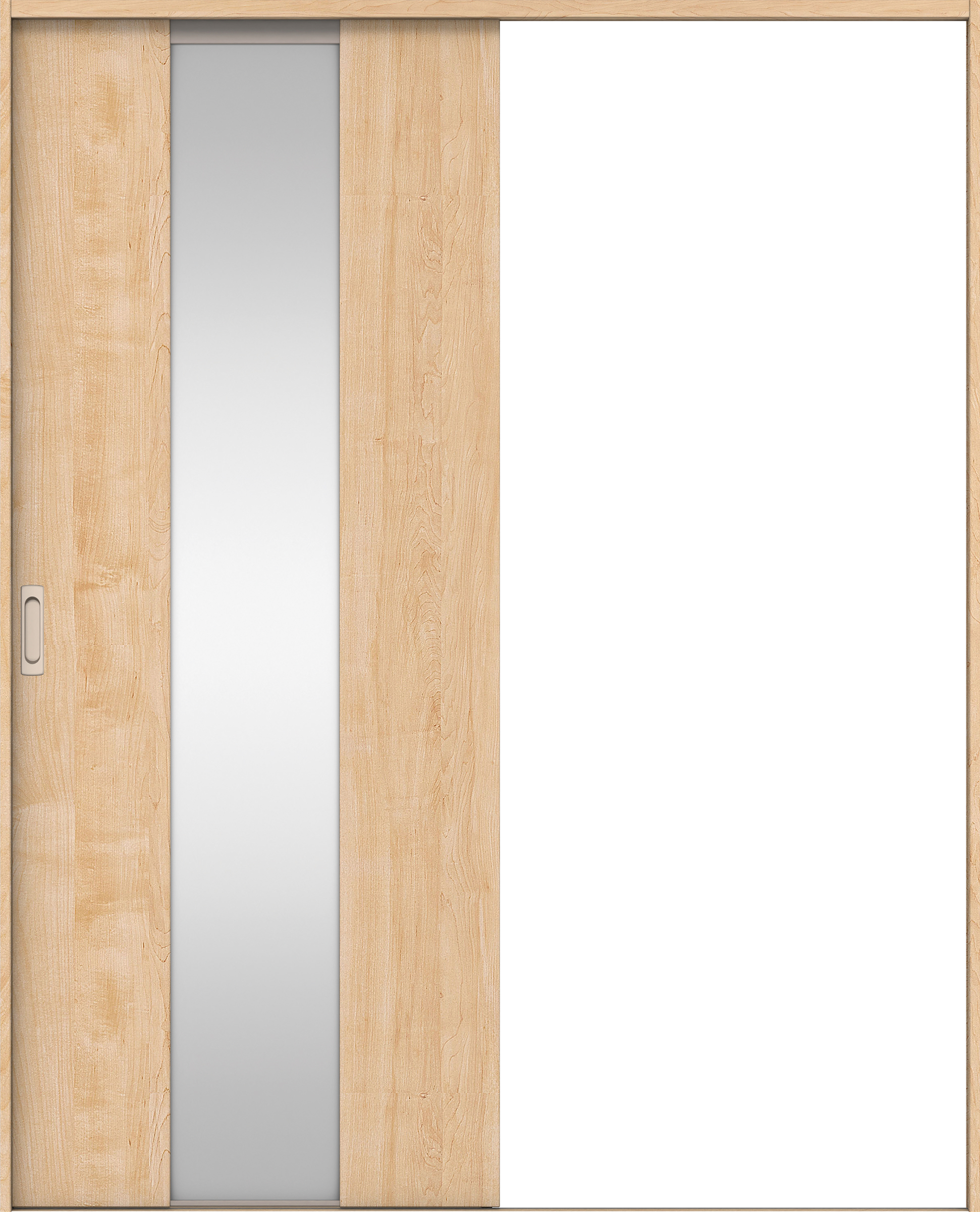 リビングドア　イエリア　引戸・片引　扉セット　Ｇ５デザイン　１４５０幅用　２０００高　〈ミルベージュ柄〉　左右兼用　錠なし　ラクラクローズ付