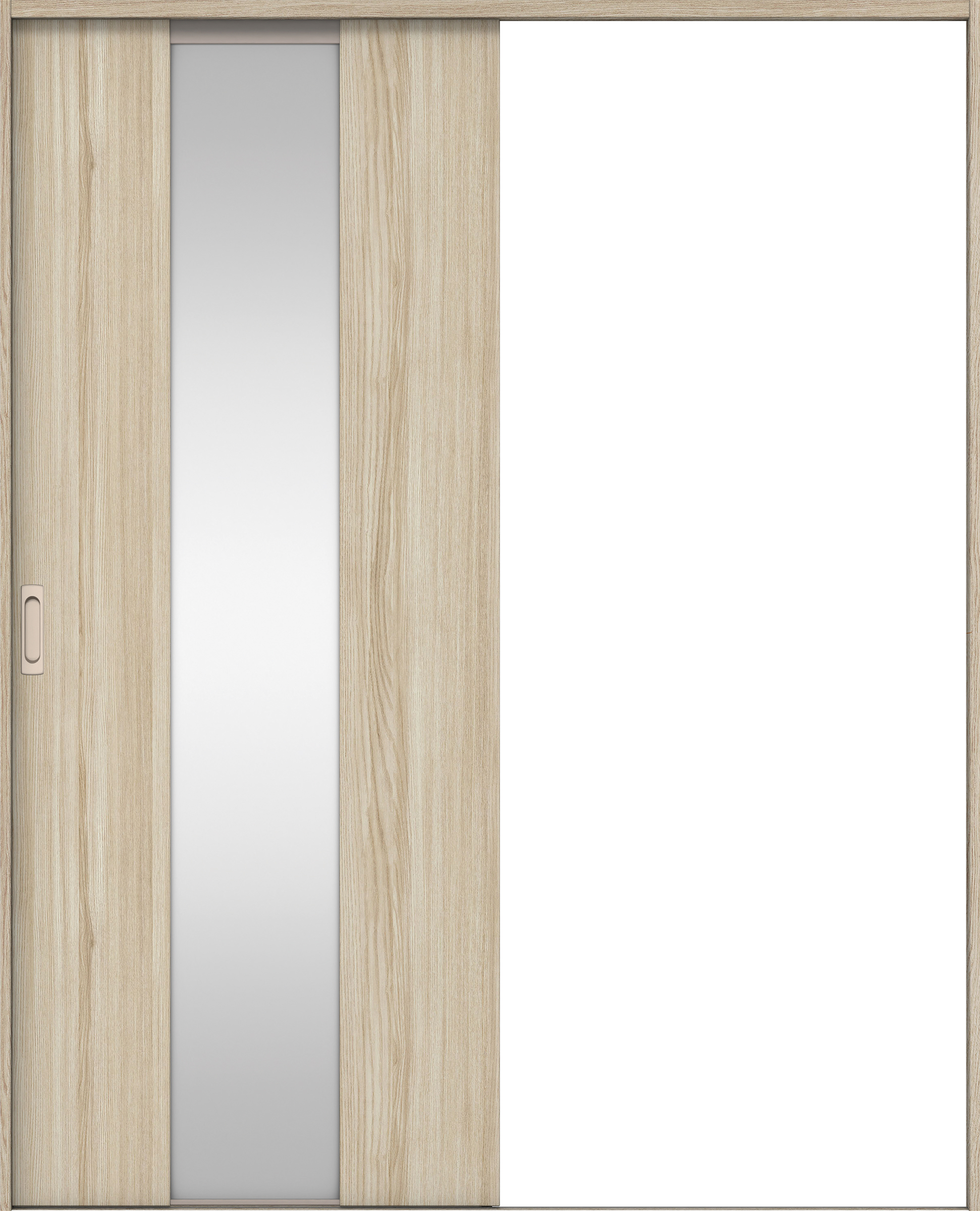 リビングドア　イエリア　引戸・片引　扉セット　Ｇ５デザイン　１４５０幅用　２０００高　〈ソフトグレージュ柄〉　左右兼用　錠なし　ラクラクローズ付