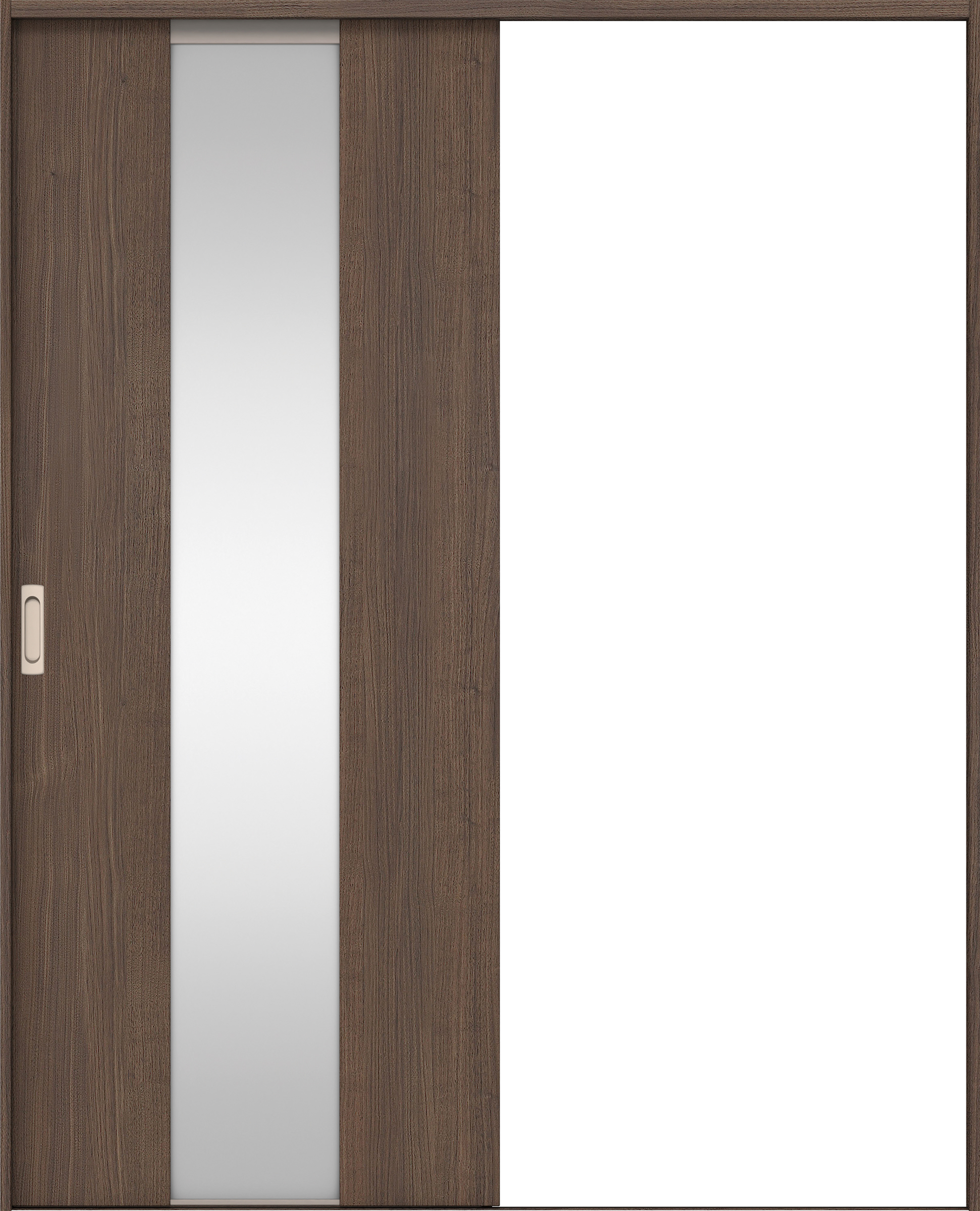 リビングドア　イエリア　引戸・片引　扉セット　Ｇ５デザイン　１４５０幅用　２０００高　〈ダルブラウン柄〉　左右兼用　錠なし　ラクラクローズ付