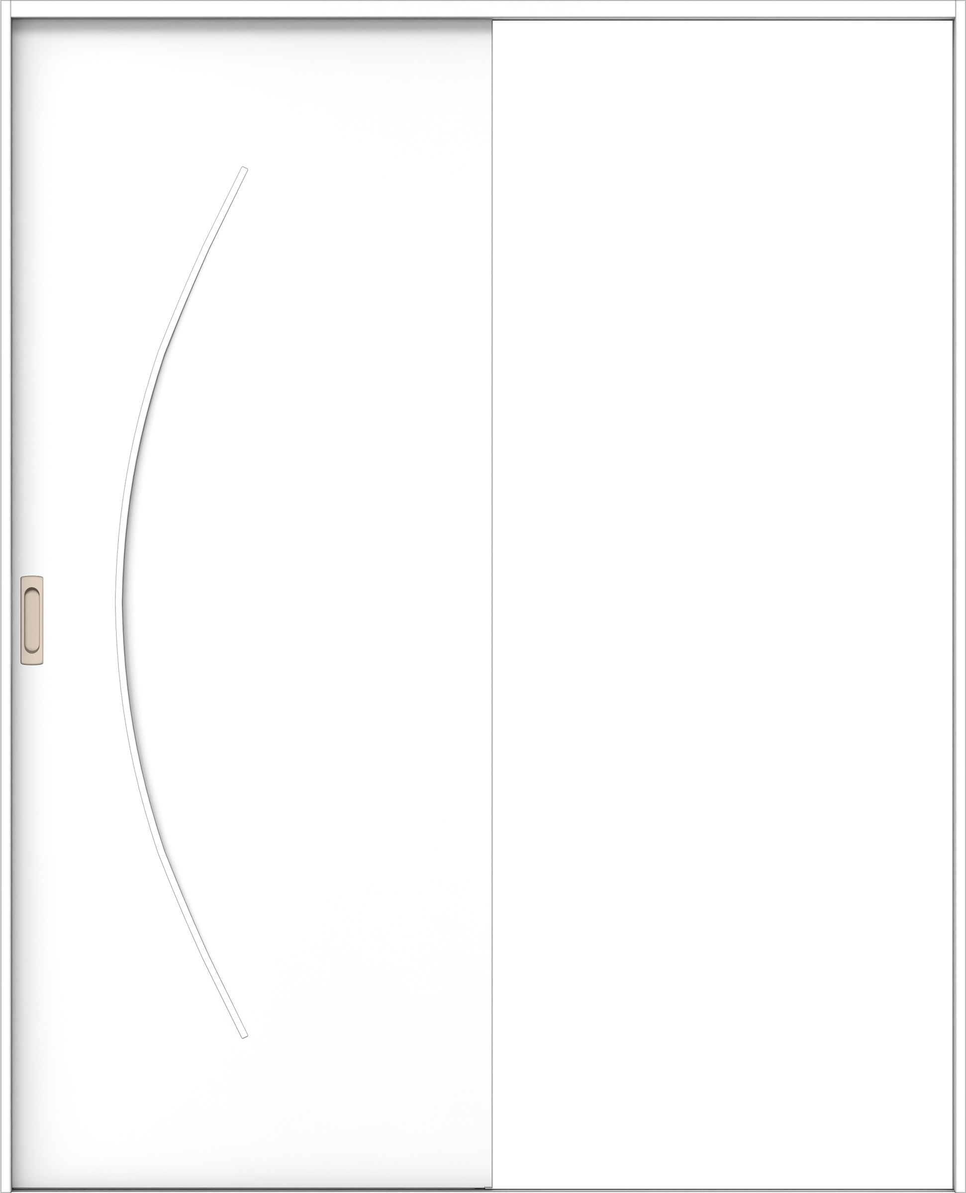 リビングドア　イエリア　引戸・片引　扉セット　Ｓ７デザイン　１６４５幅用　２０００高　〈パウダーホワイト柄〉　左右兼用　錠なし　ラクラクローズ付