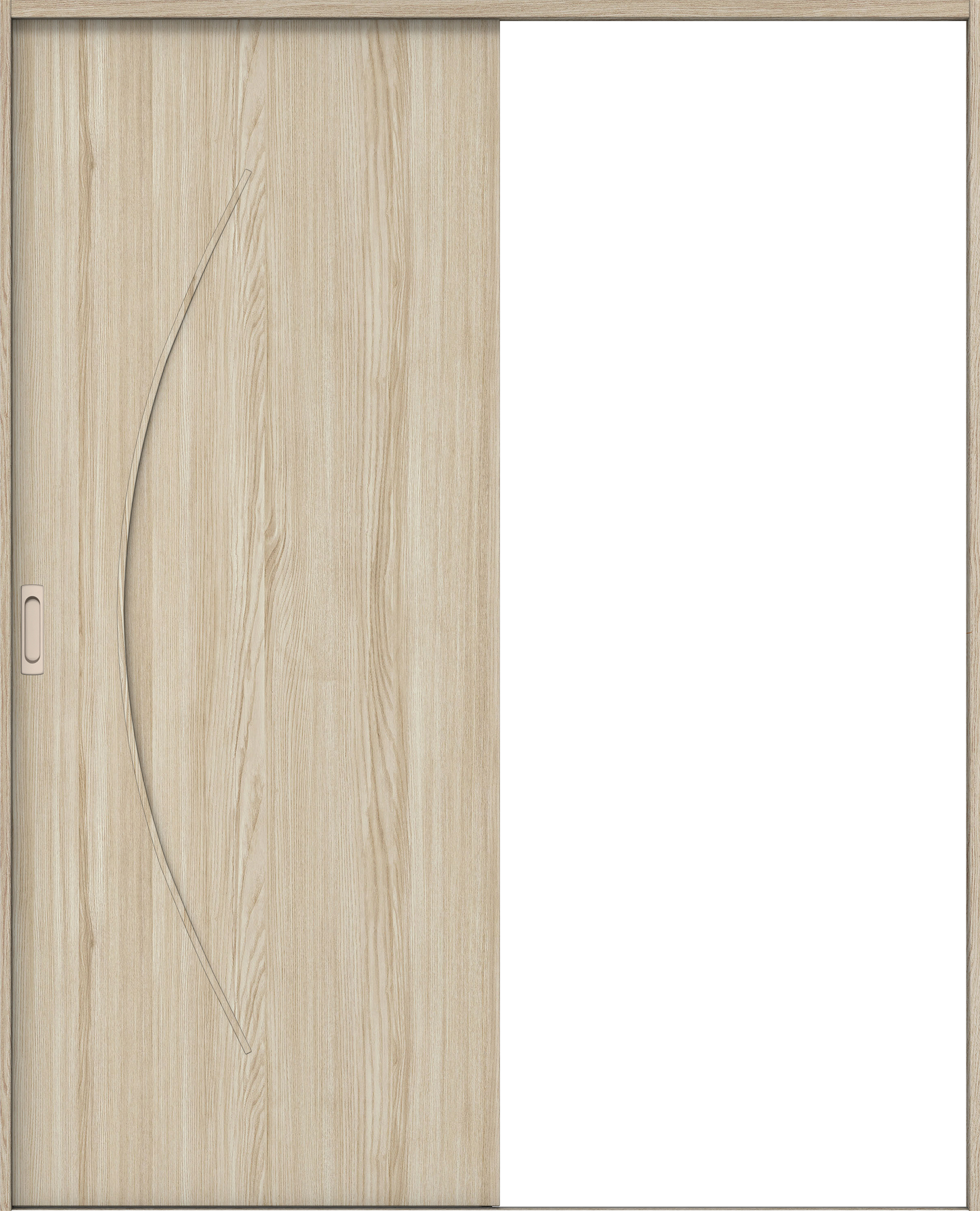 リビングドア　イエリア　引戸・片引　扉セット　Ｓ７デザイン　１６４５幅用　２０００高　〈ソフトグレージュ柄〉　左右兼用　錠なし　ラクラクローズ付