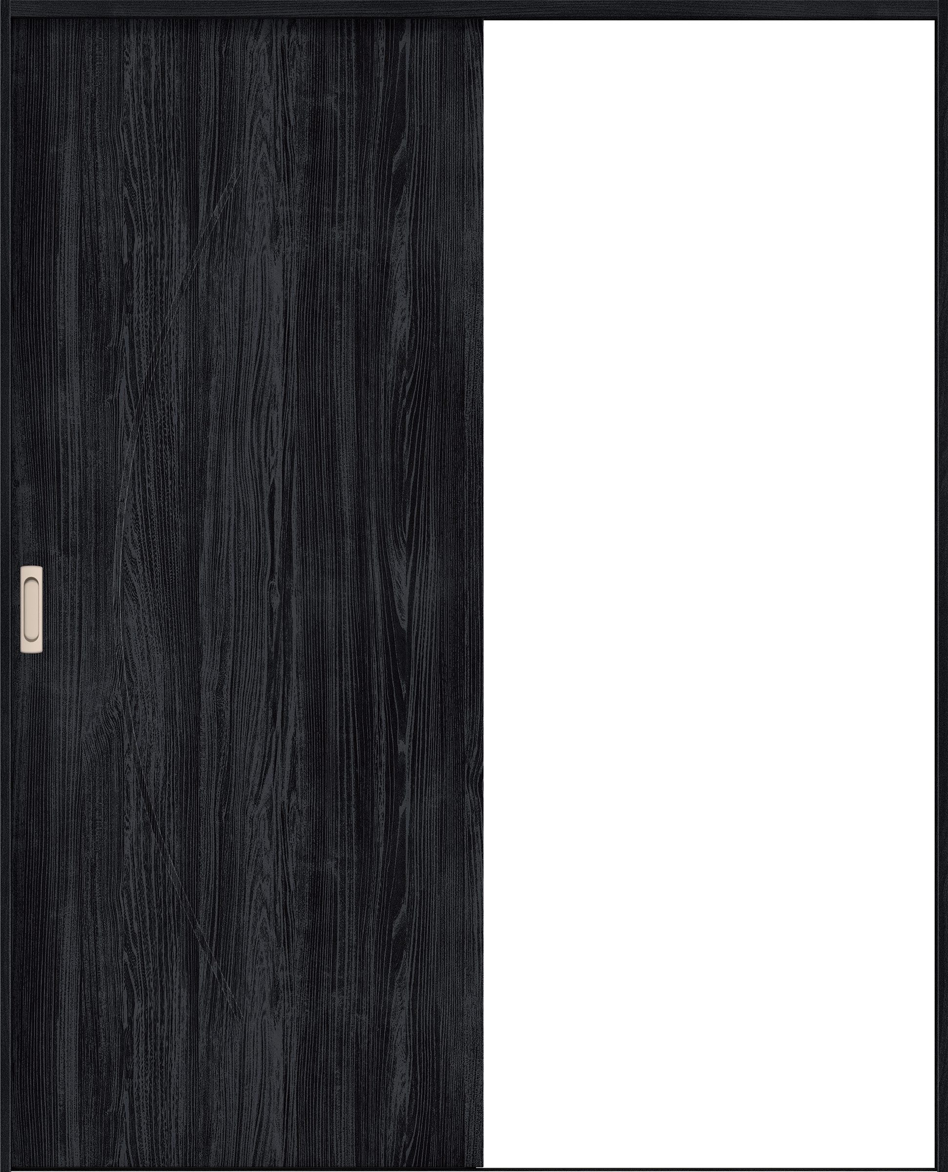 リビングドア　イエリア　引戸・片引　扉セット　Ｓ７デザイン　１６４５幅用　２０００高　〈モスブラック柄〉　左右兼用　錠なし　ラクラクローズ付