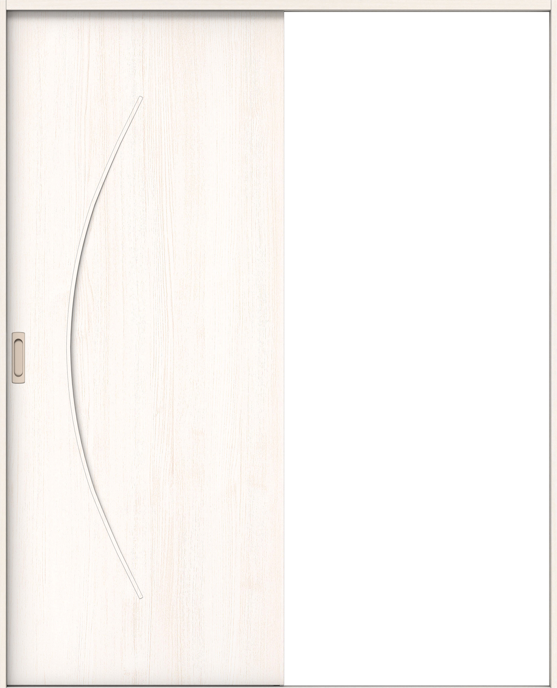 リビングドア　イエリア　引戸・片引　扉セット　Ｓ７デザイン　１６４５幅用　２０００高　〈ネオホワイト柄〉　左右兼用　錠なし　ラクラクローズ付