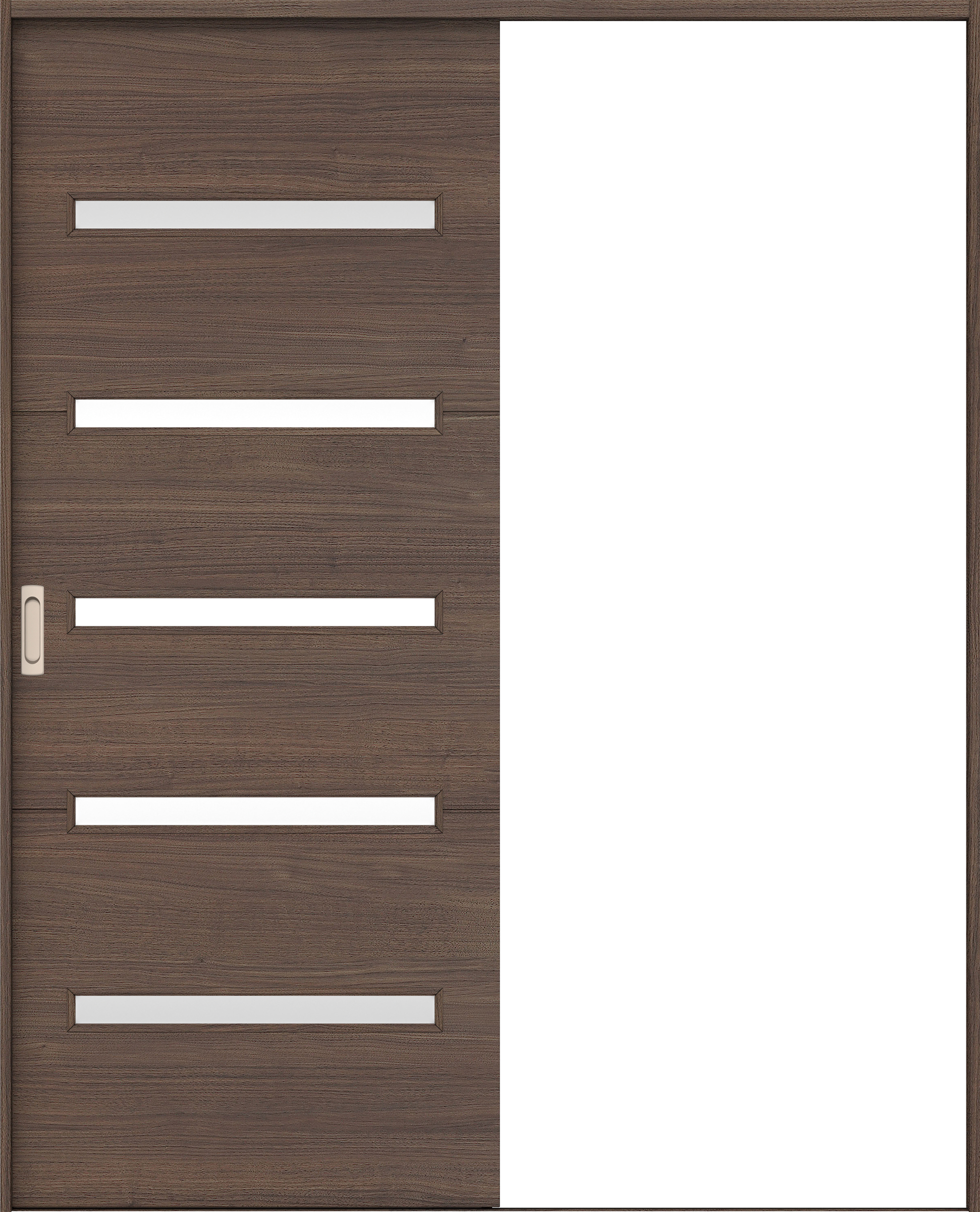 リビングドア　イエリア　引戸・片引　扉セット　Ｙ４デザイン　１４５０幅用　２０００高　〈ダルブラウン柄〉　左右兼用　錠なし　ラクラクローズ付