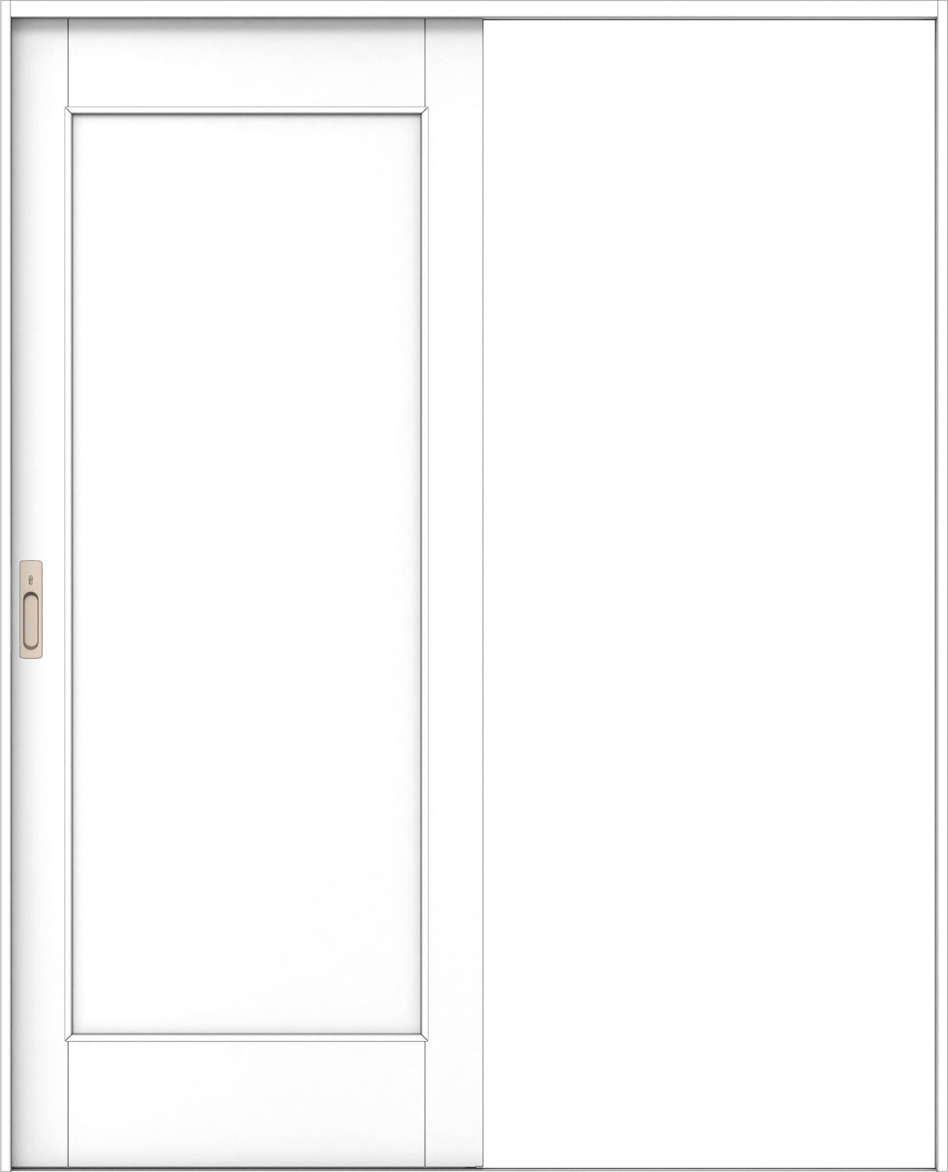 リビングドア　イエリア　引戸・片引　扉セット　０１デザイン　１４５０幅用　２０００高　〈パウダーホワイト柄〉　左右兼用　カマ錠付　間仕切錠　ラクラクローズ付